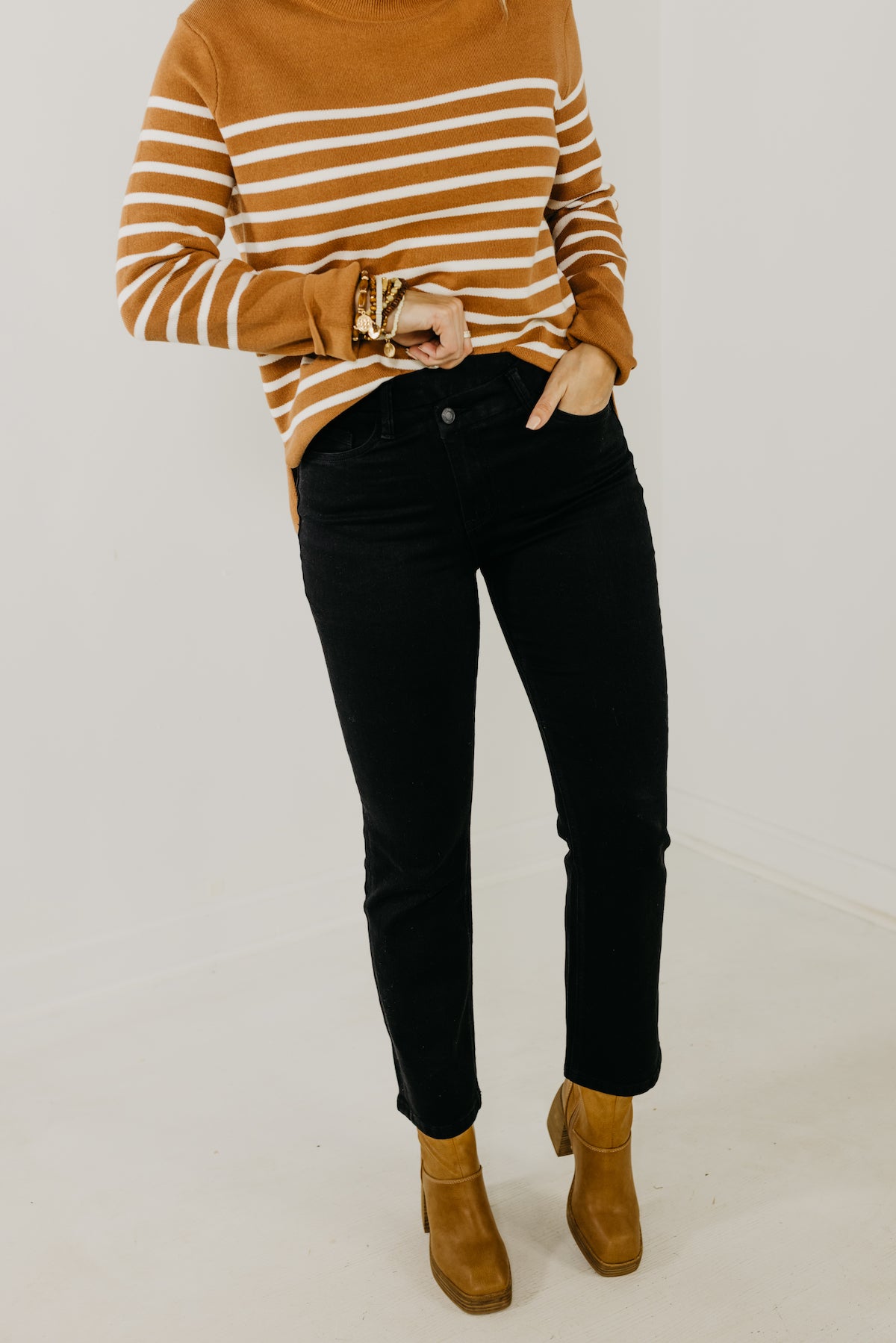 Vervet Denim, The Jeanne Criss Cross Slim Straight Jeans - FINAL SALE