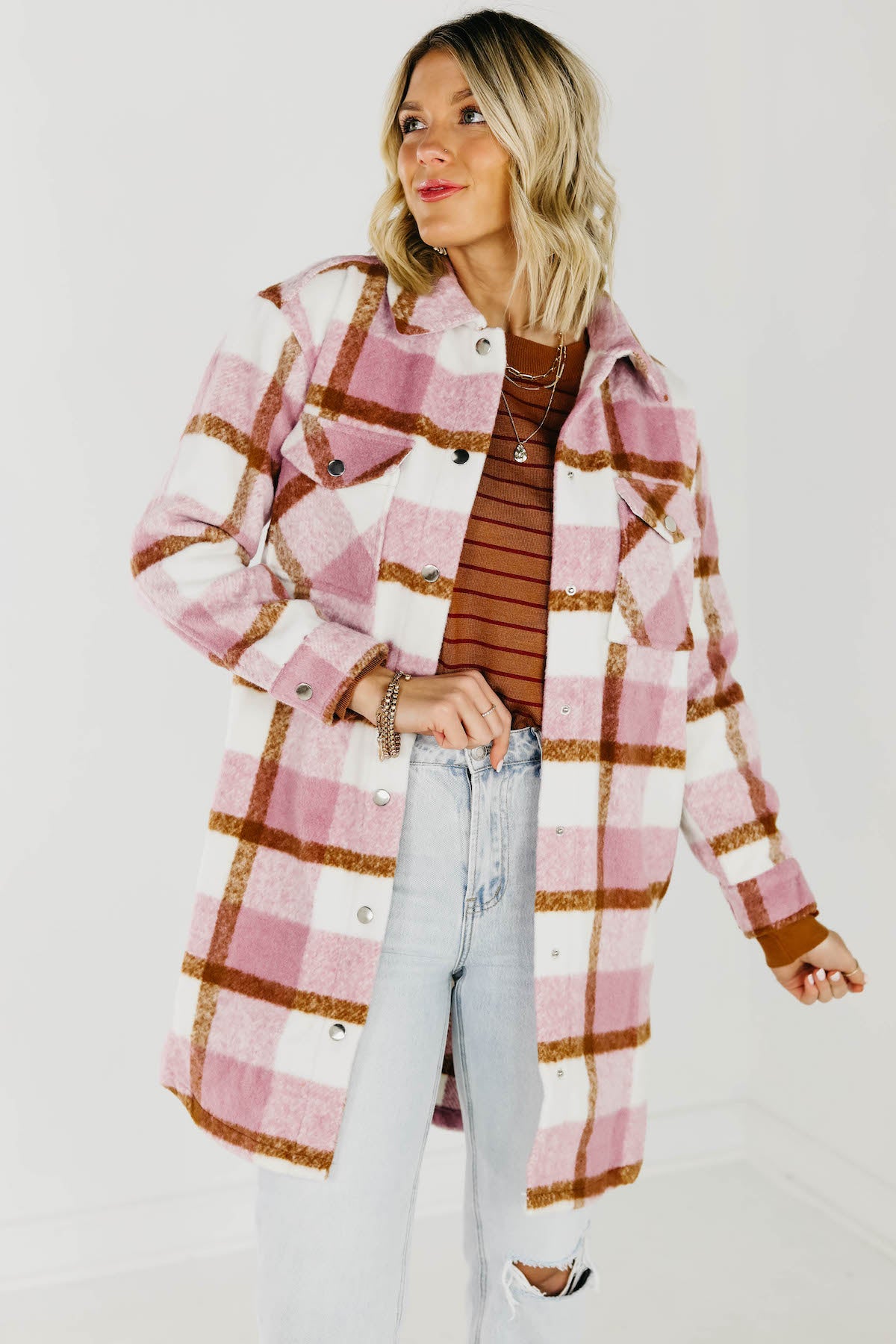 Longline 2024 plaid coat