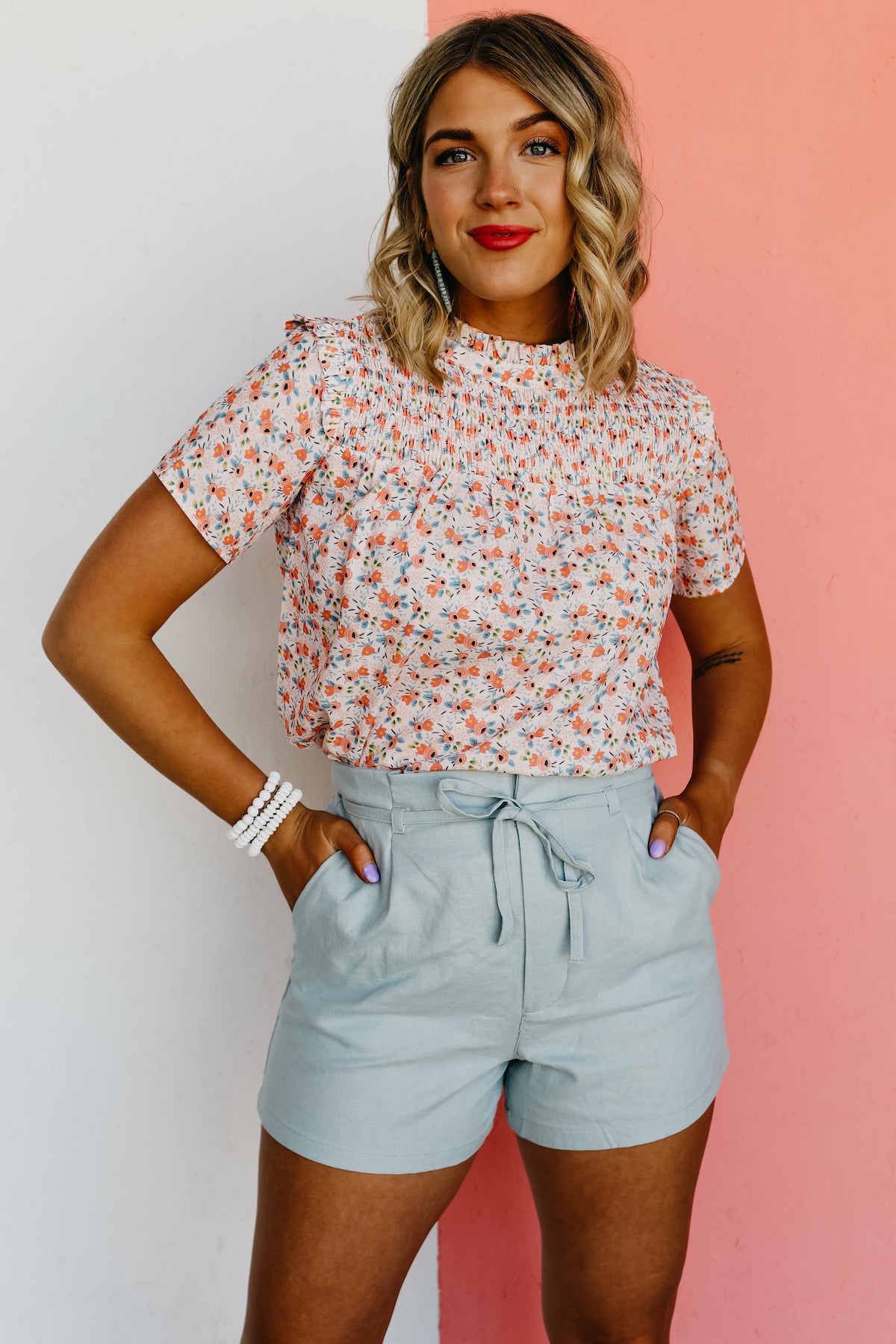 The Breece Floral Smocked Blouse - FINAL SALE