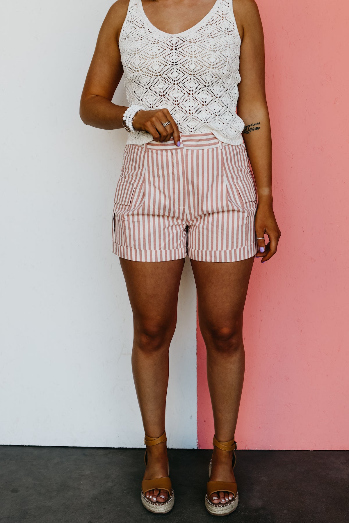 The Jazlynn Striped Cargo Shorts - FINAL SALE