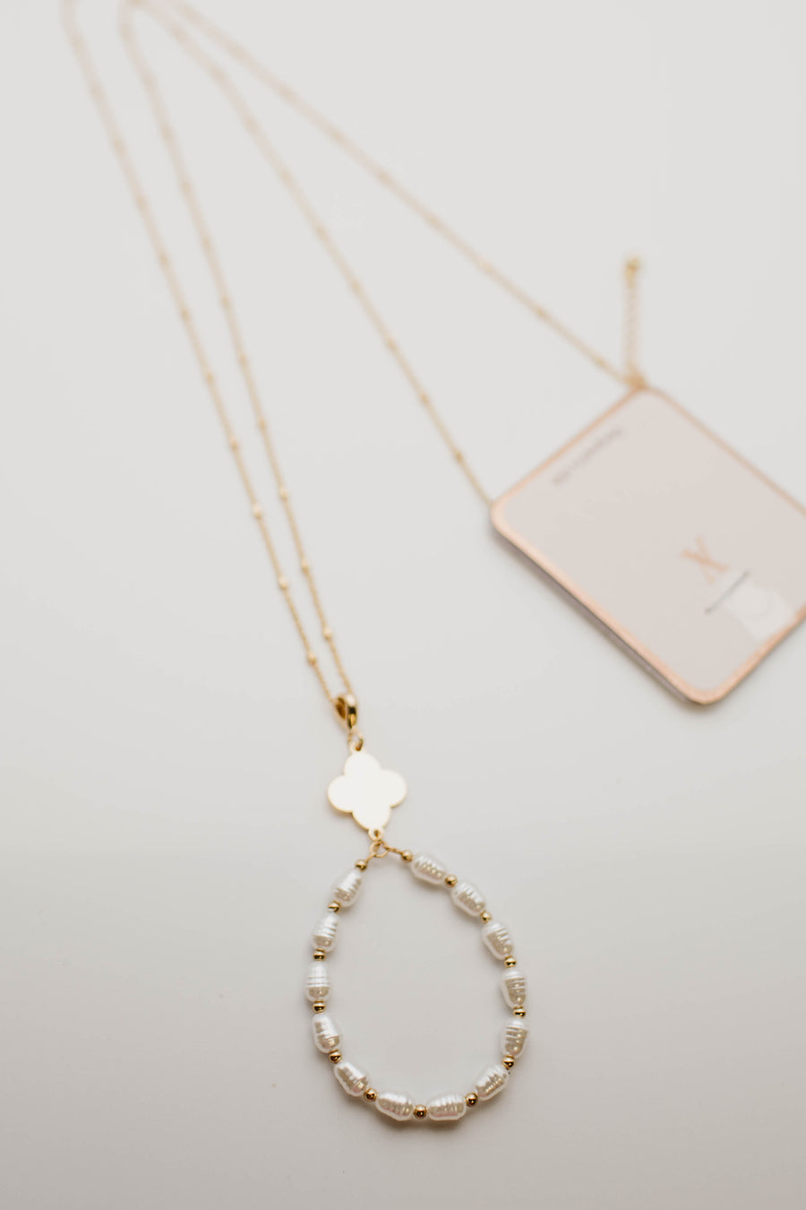 The Riah Clover Teardrop Longline Necklace