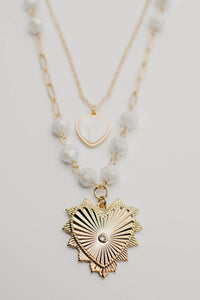 The Baylee Layered Heart Charm Necklace