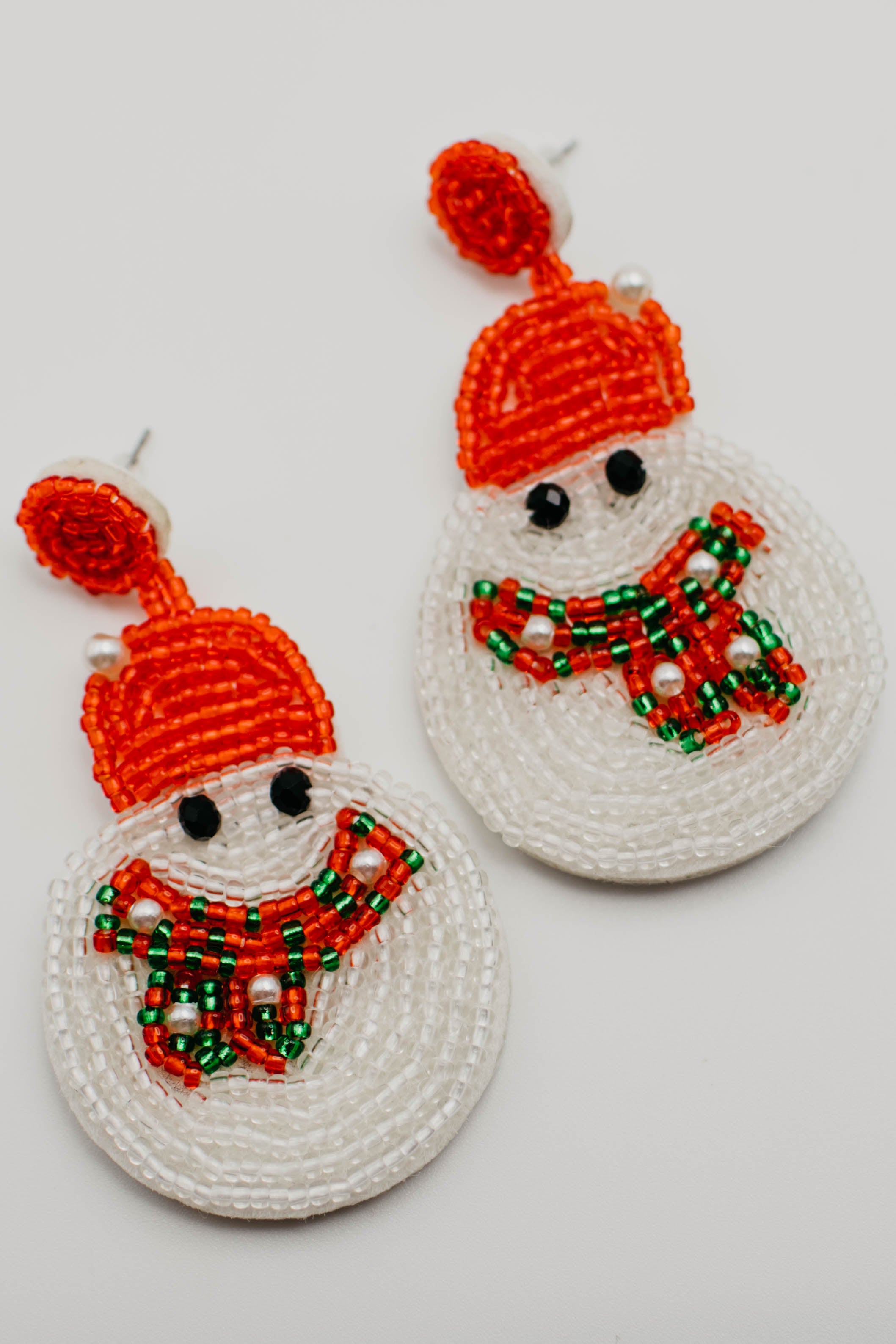 The Snow Man Seed Bead Earring