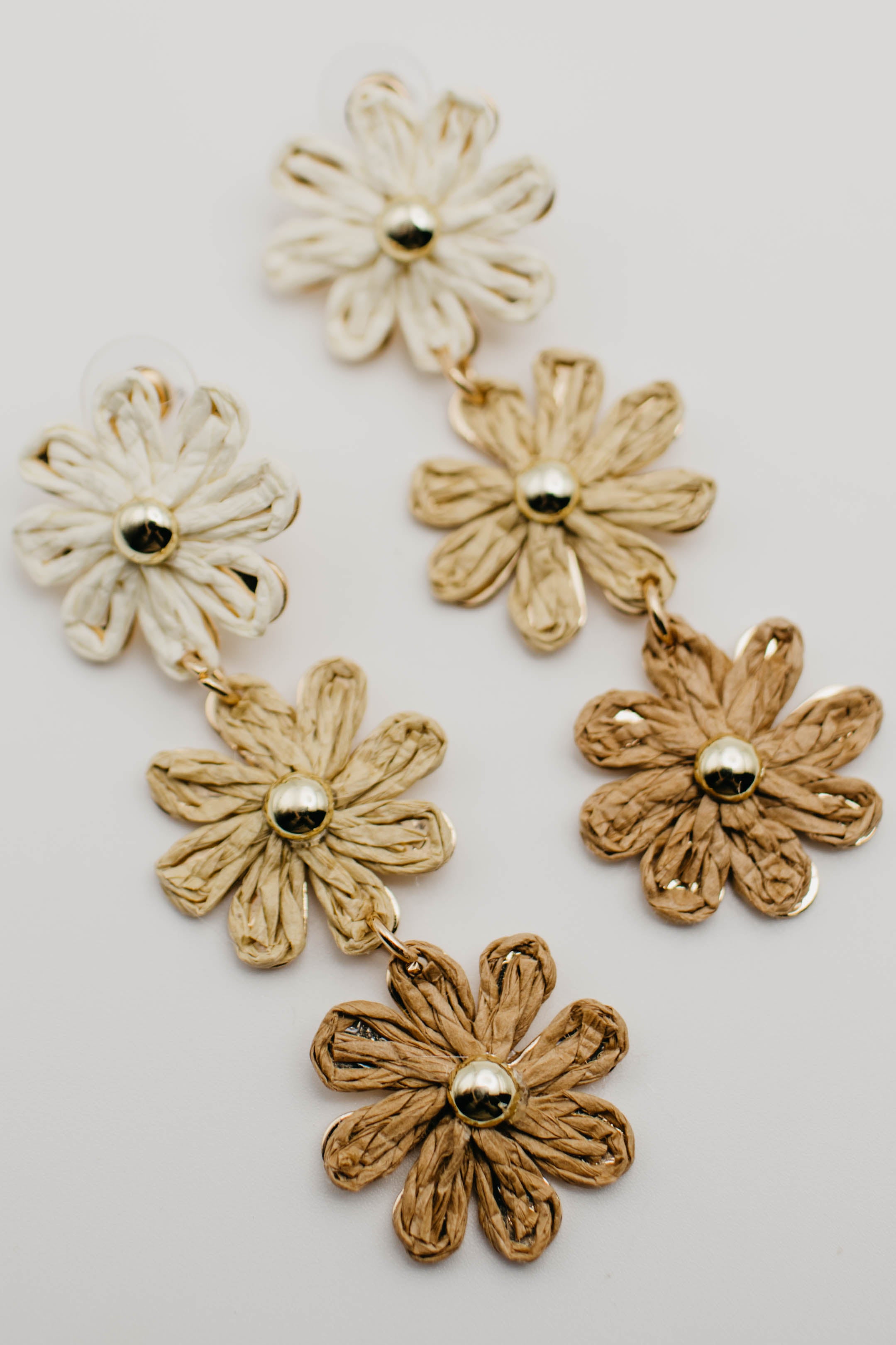 The Willow Raffia Flower Drop Earring