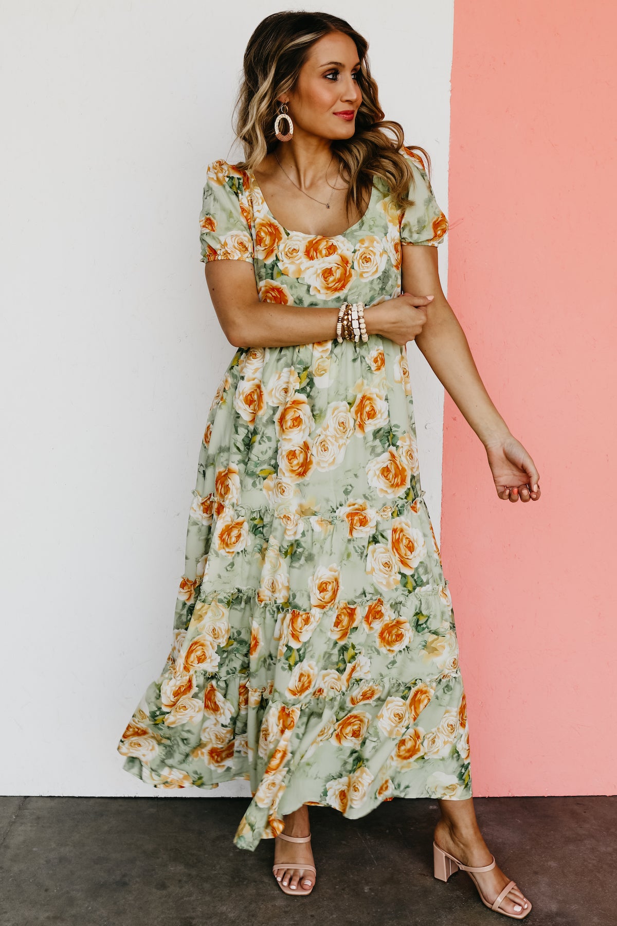 Floral tie back outlet dress