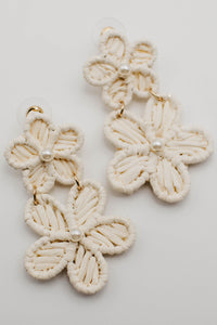 The Carrie Raffia Flower Earring