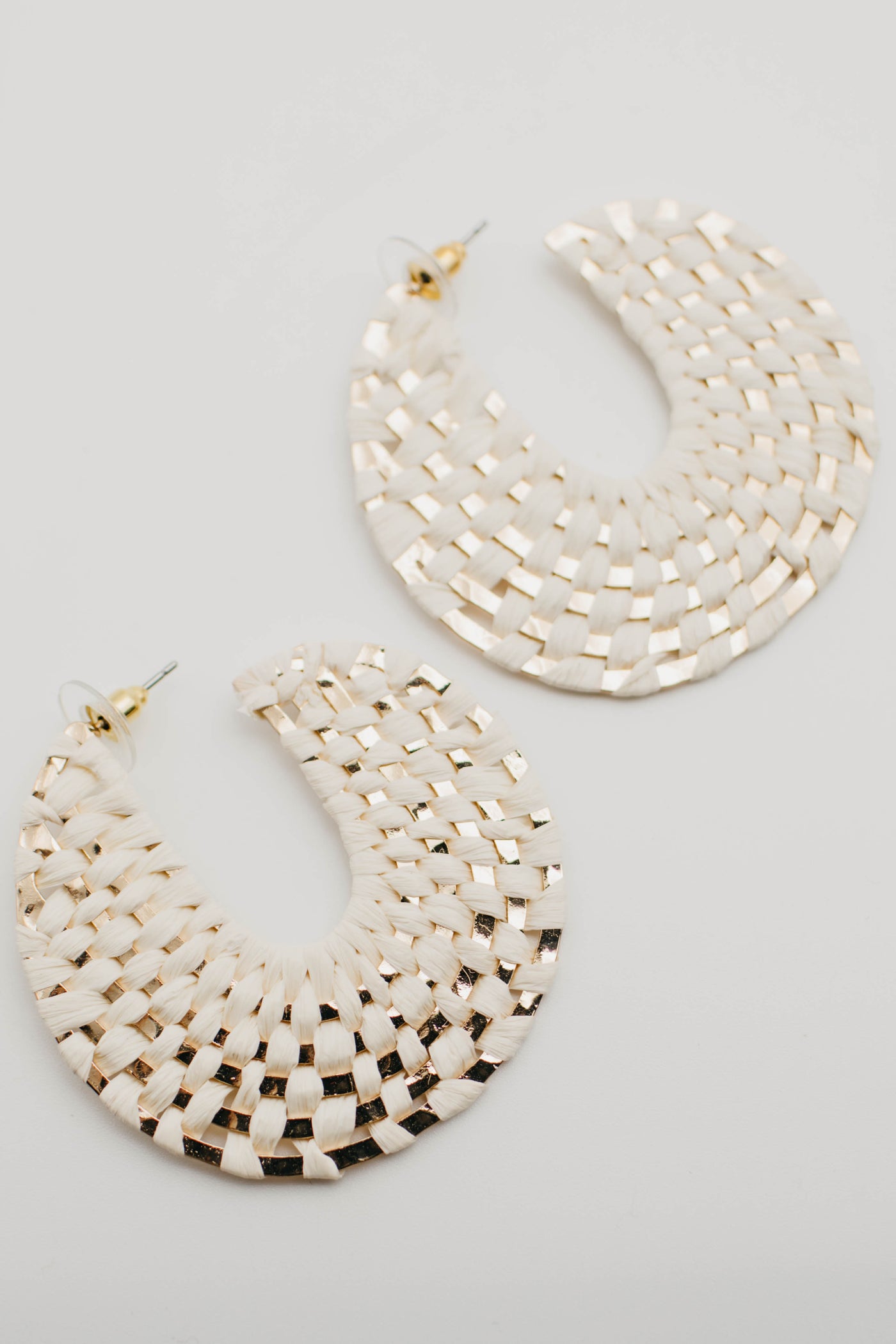 The Gertie Woven Rattan Hoop Earring