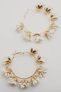 The Everett Floral Hoop Earring