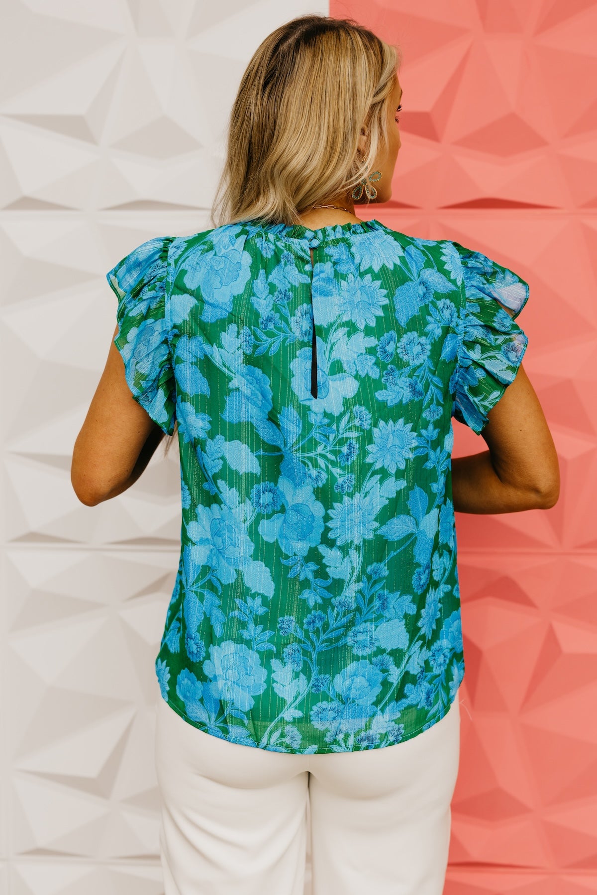 The Egypt Floral Flutter Sleeve Floral Top