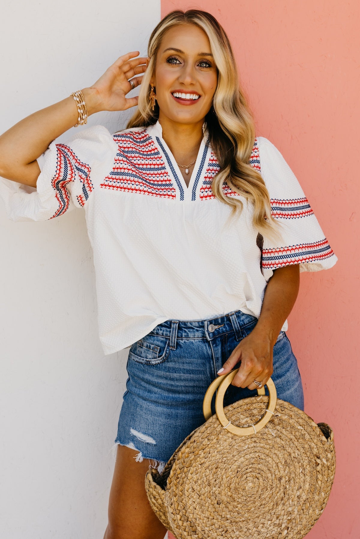 The Anakin Embroidered Textured Top