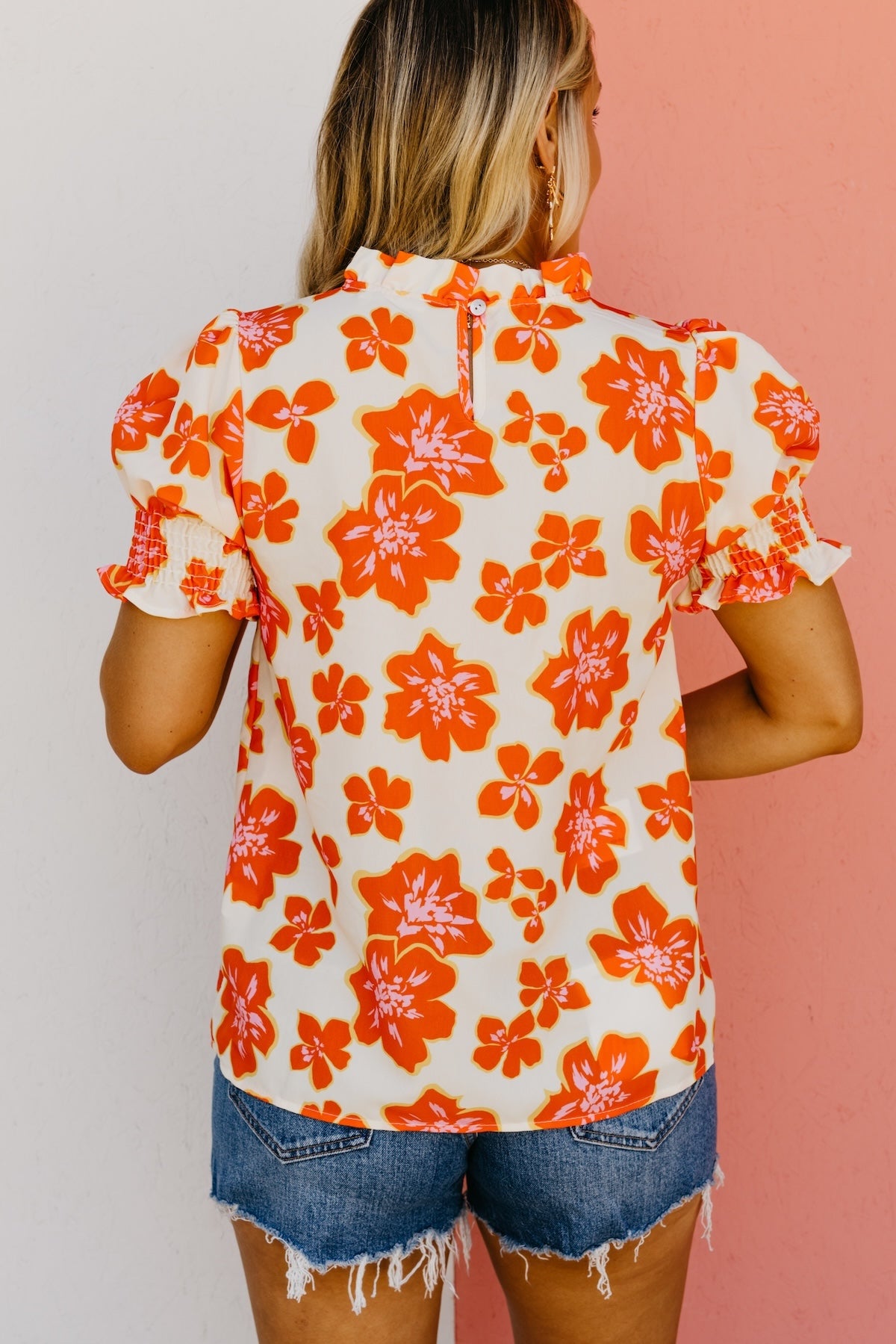 The Paityn Floral Ruffle Neck Woven Blouse