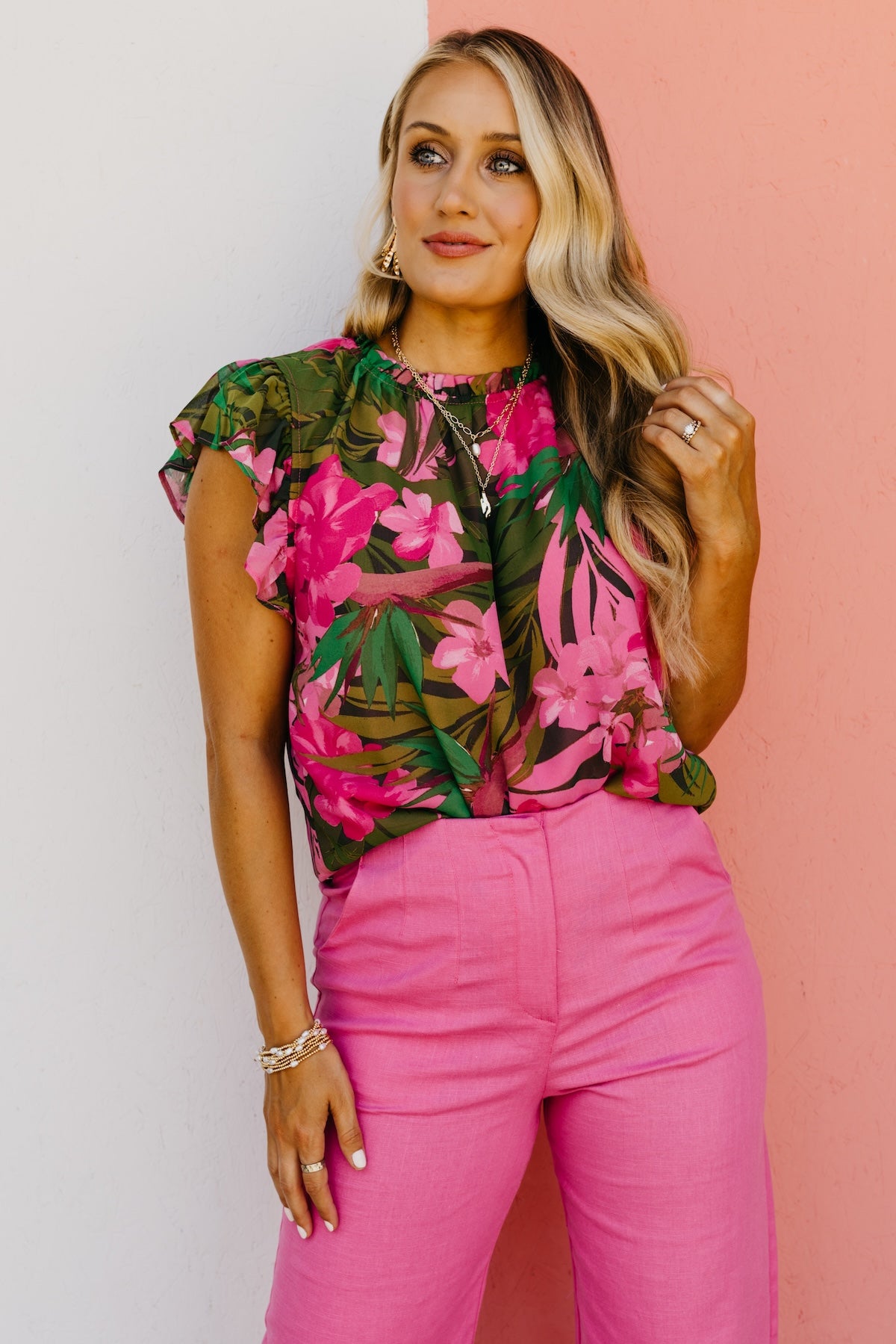 The Egypt Floral Flutter Sleeve Floral Top