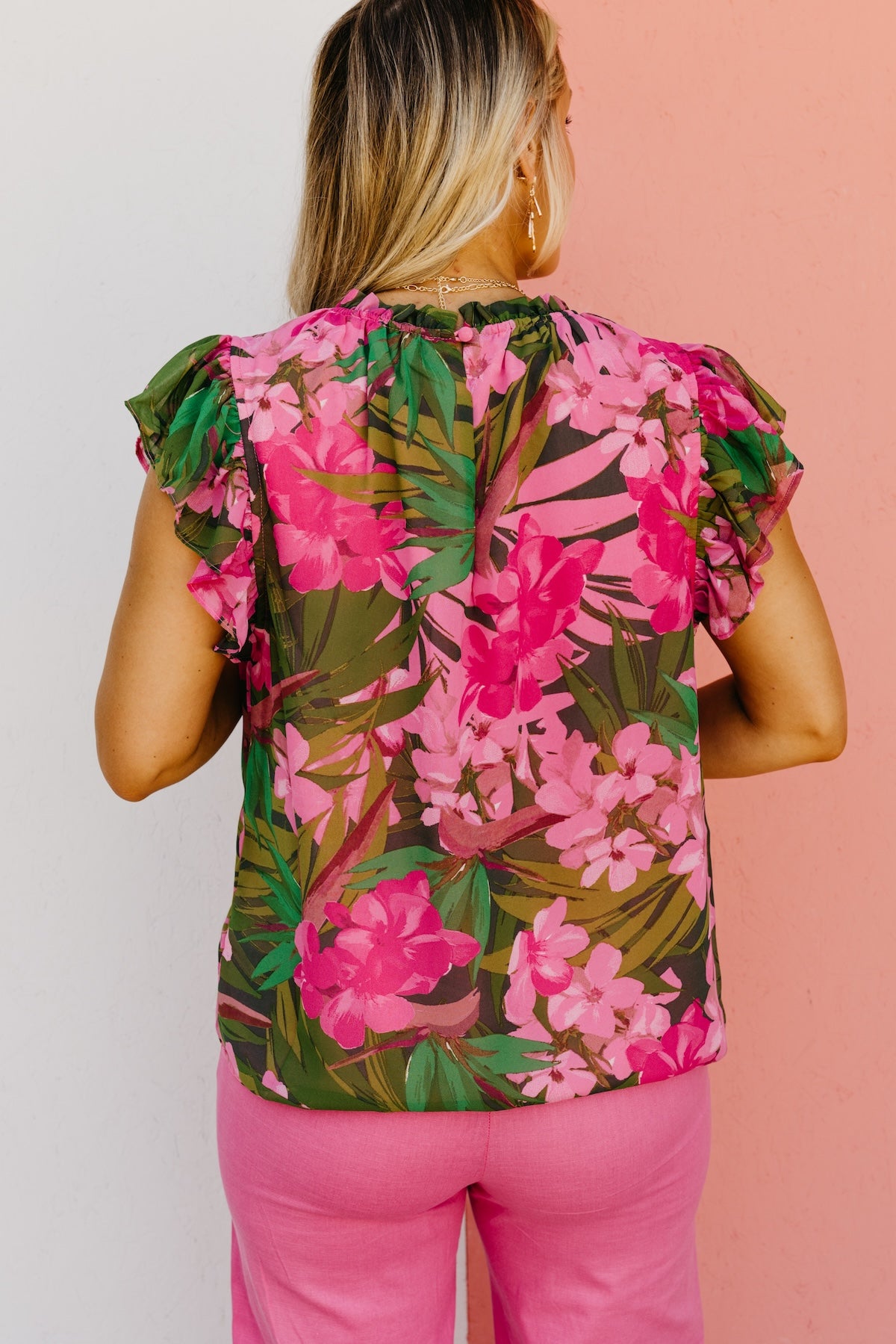 The Egypt Floral Flutter Sleeve Floral Top