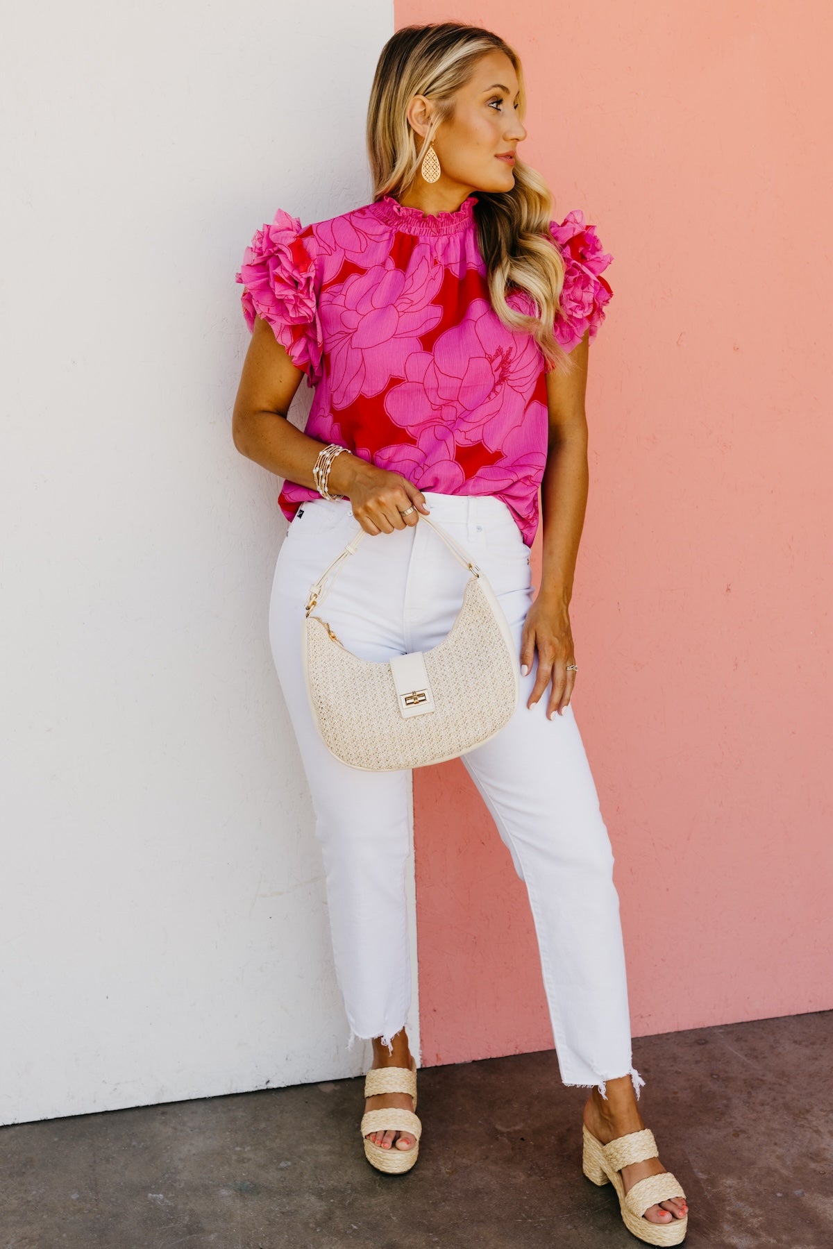 The Ryder Floral Ruffle Sleeve Blouse