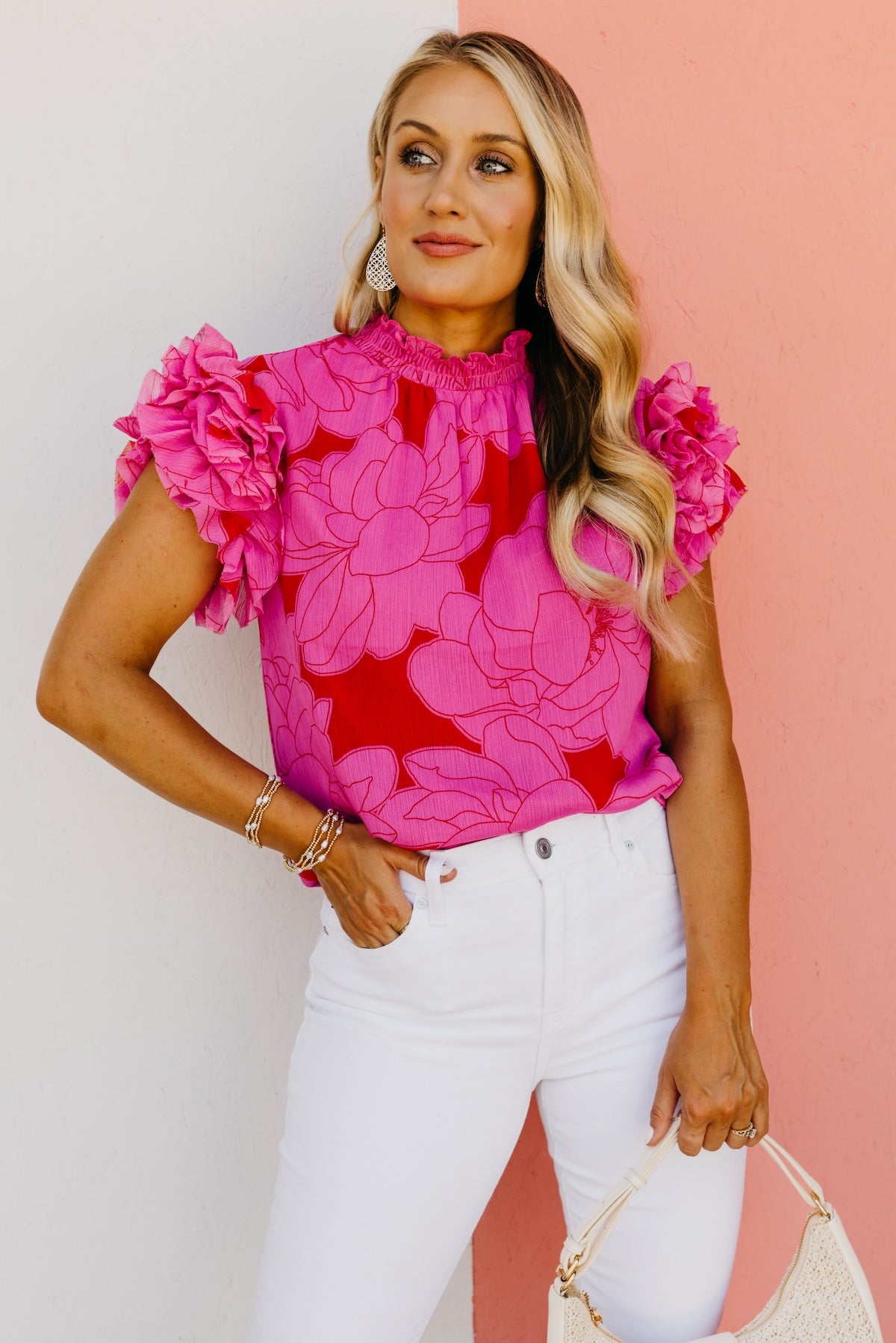 The Ryder Floral Ruffle Sleeve Blouse