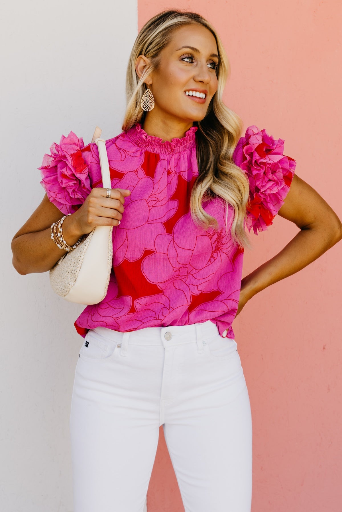 The Ryder Floral Ruffle Sleeve Blouse