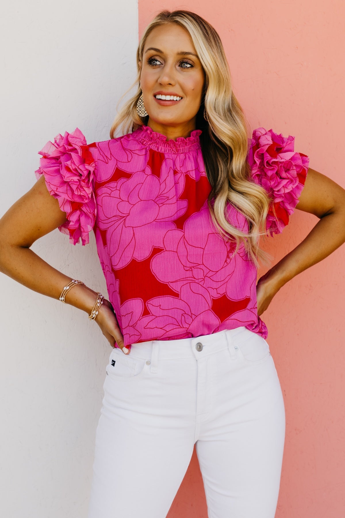 The Ryder Floral Ruffle Sleeve Blouse