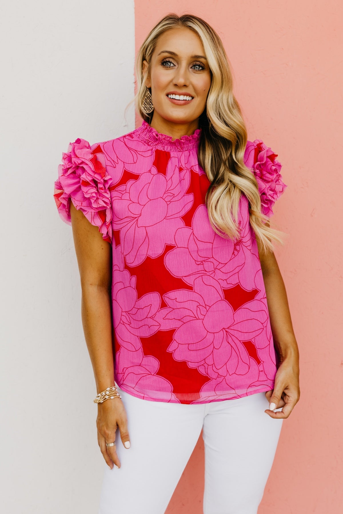 The Ryder Floral Ruffle Sleeve Blouse