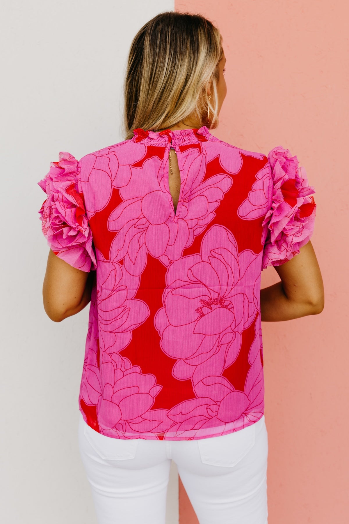 The Ryder Floral Ruffle Sleeve Blouse