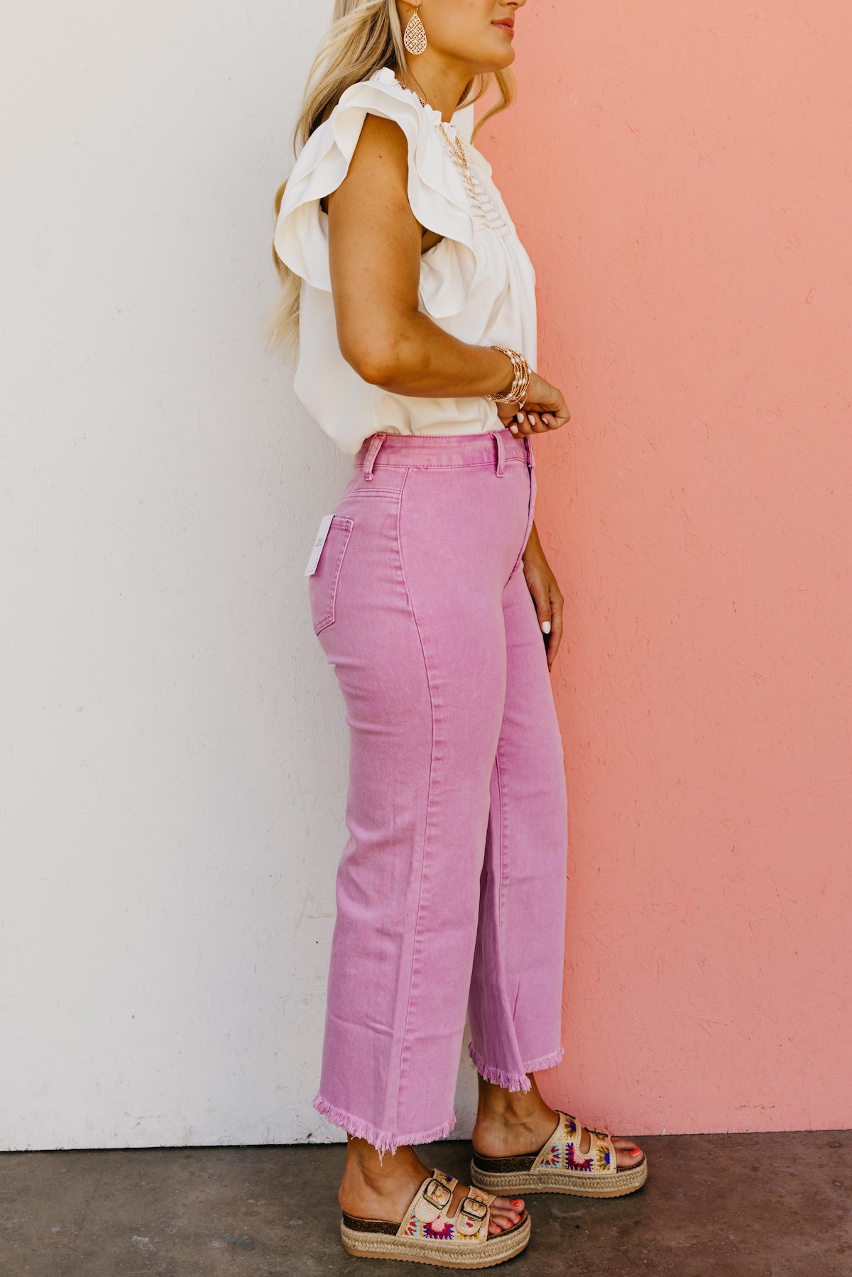 The Sadie Frayed Hem Straight Pants