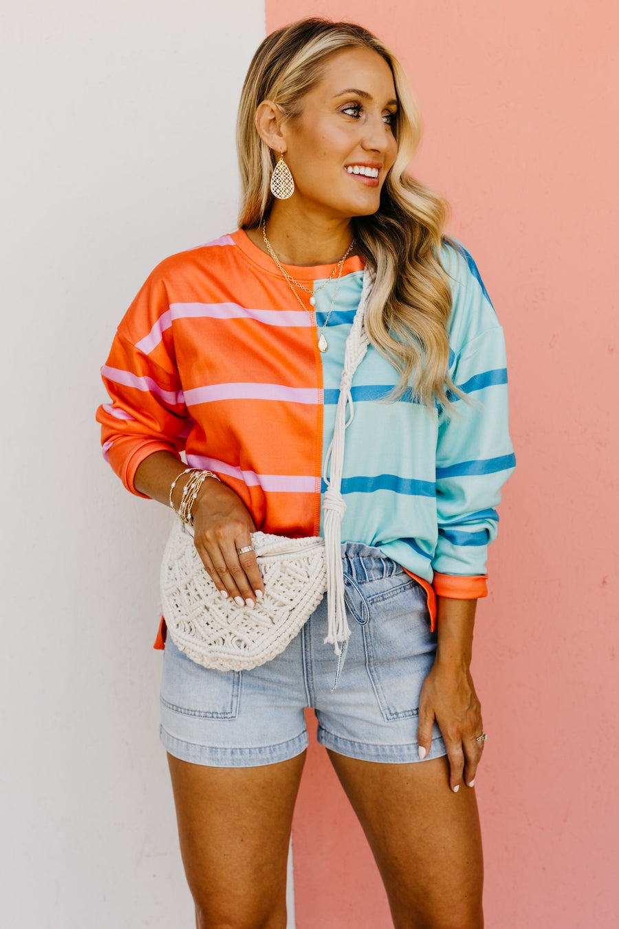 The Emerald Striped Color Block Top