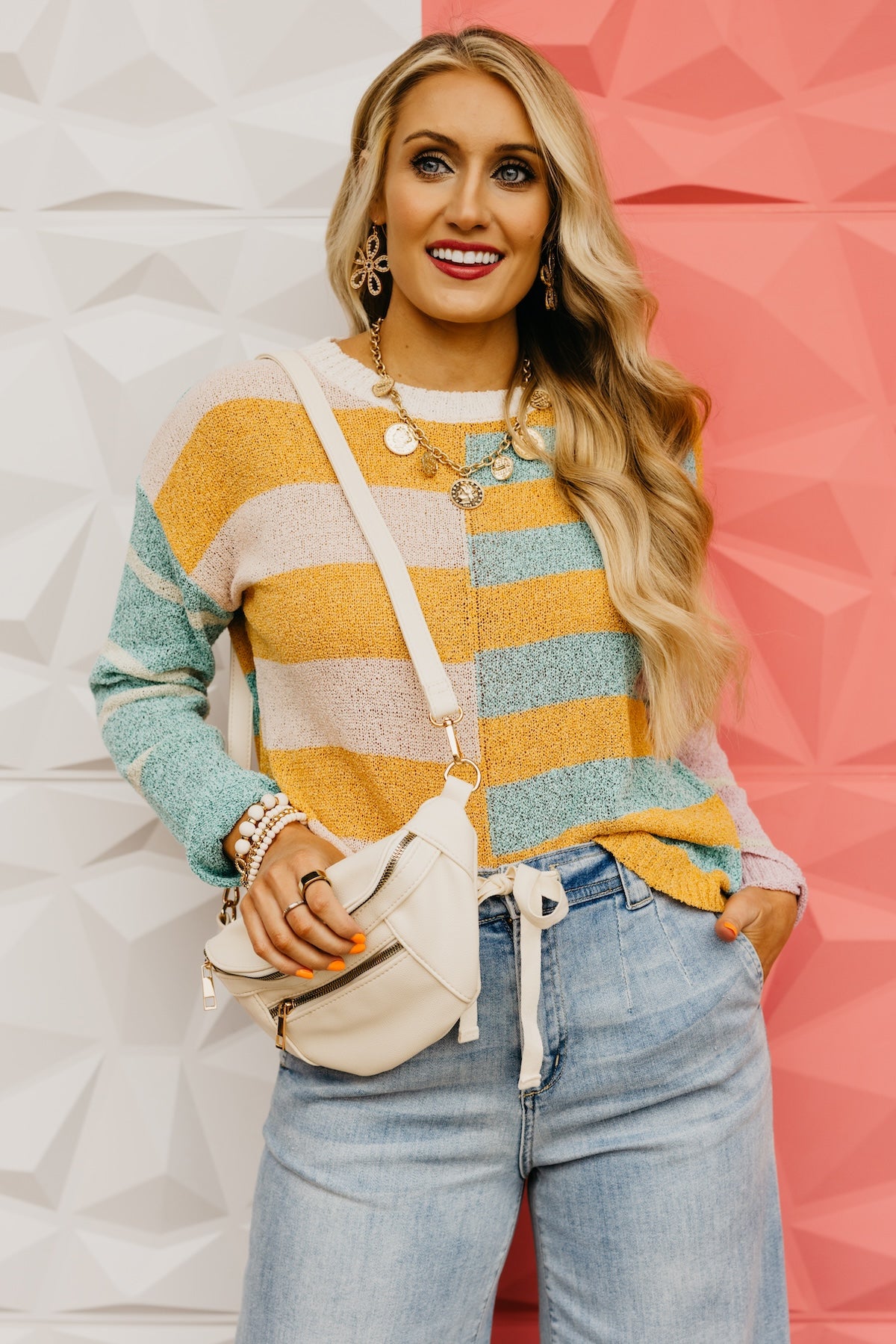 The Mariah Color Block Stripe Sweater