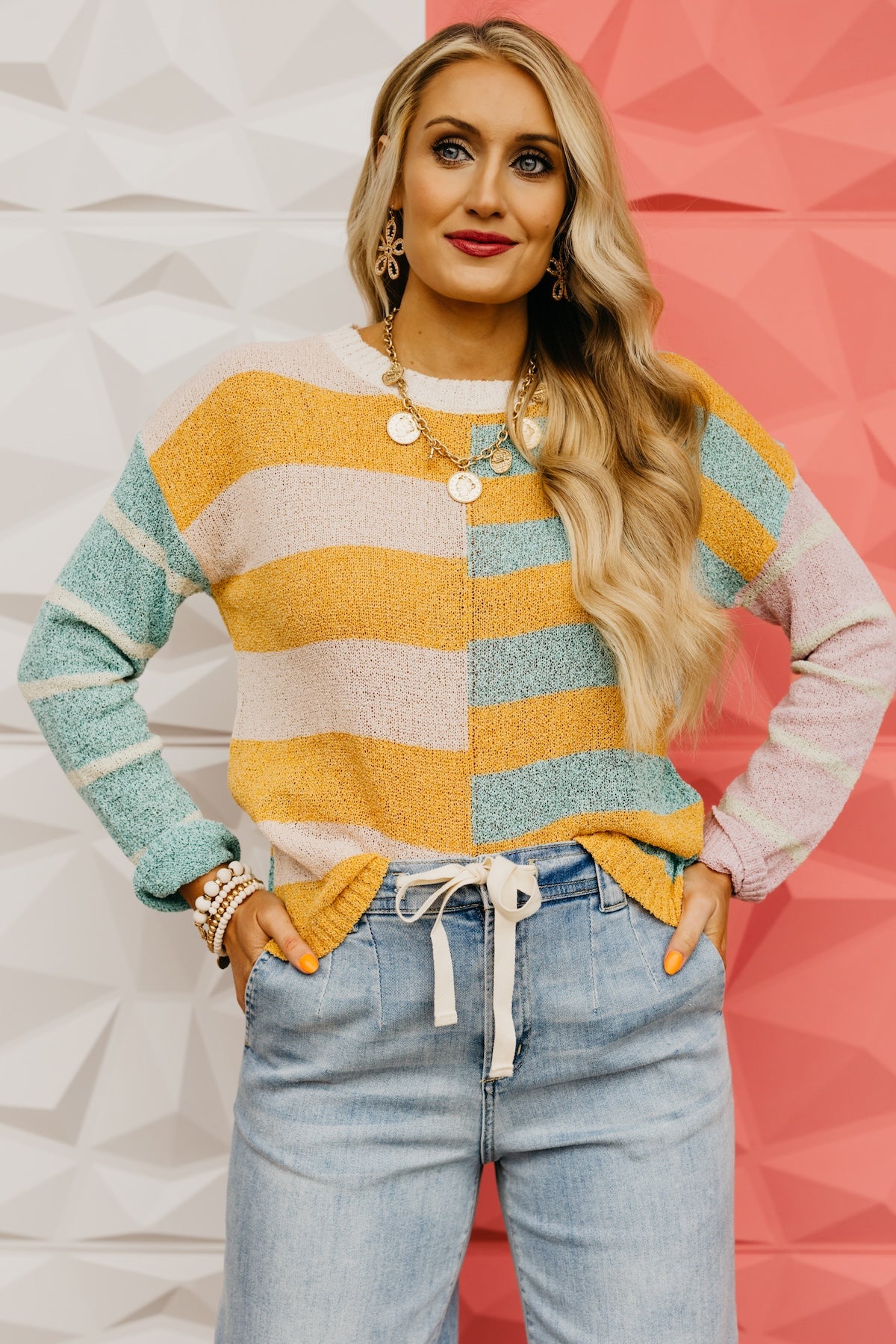 The Mariah Color Block Stripe Sweater