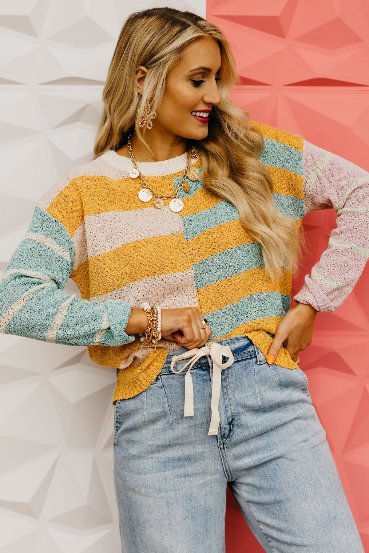 The Mariah Color Block Stripe Sweater