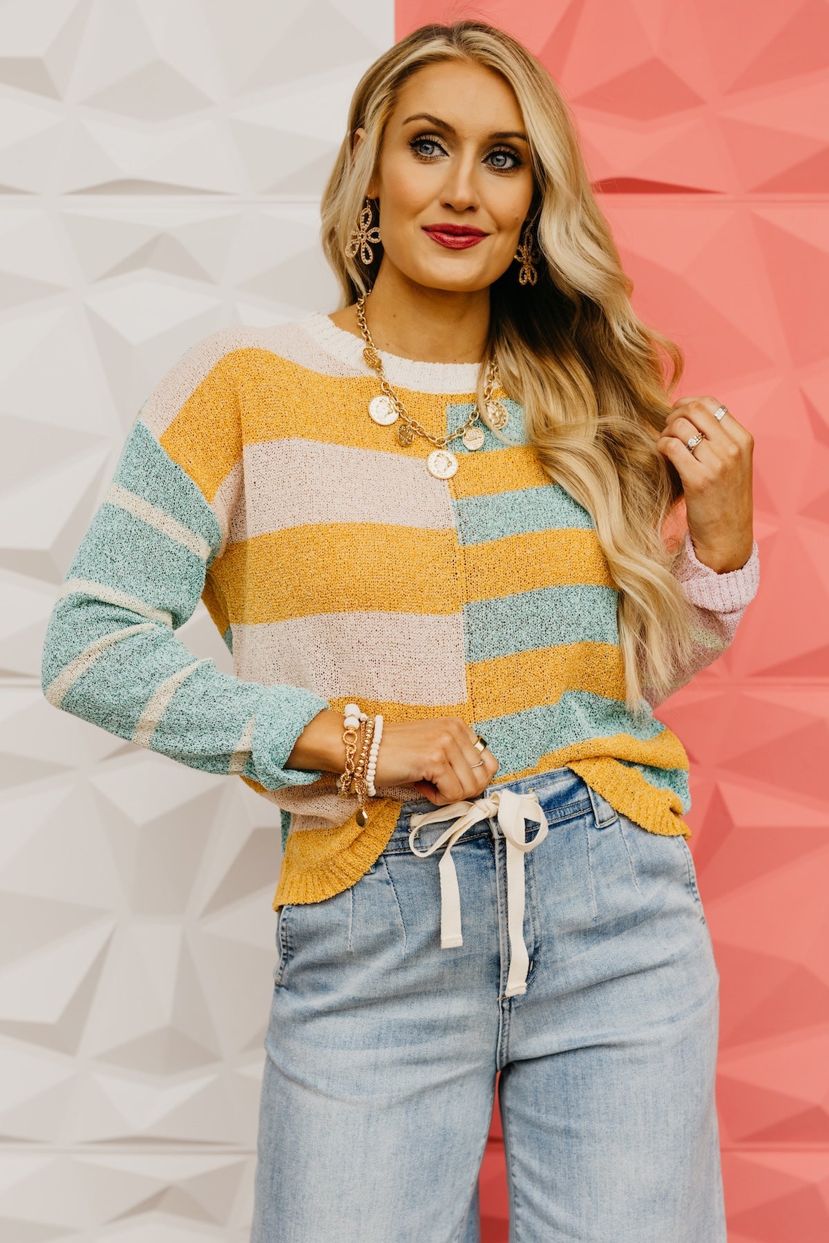 The Mariah Color Block Stripe Sweater