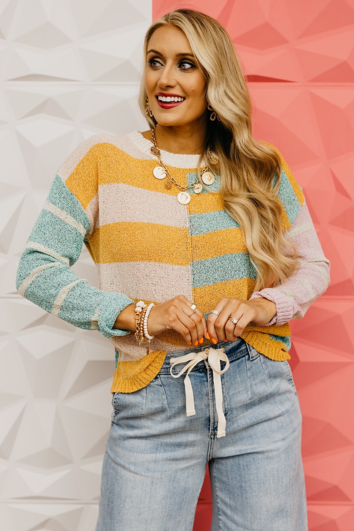 The Mariah Color Block Stripe Sweater