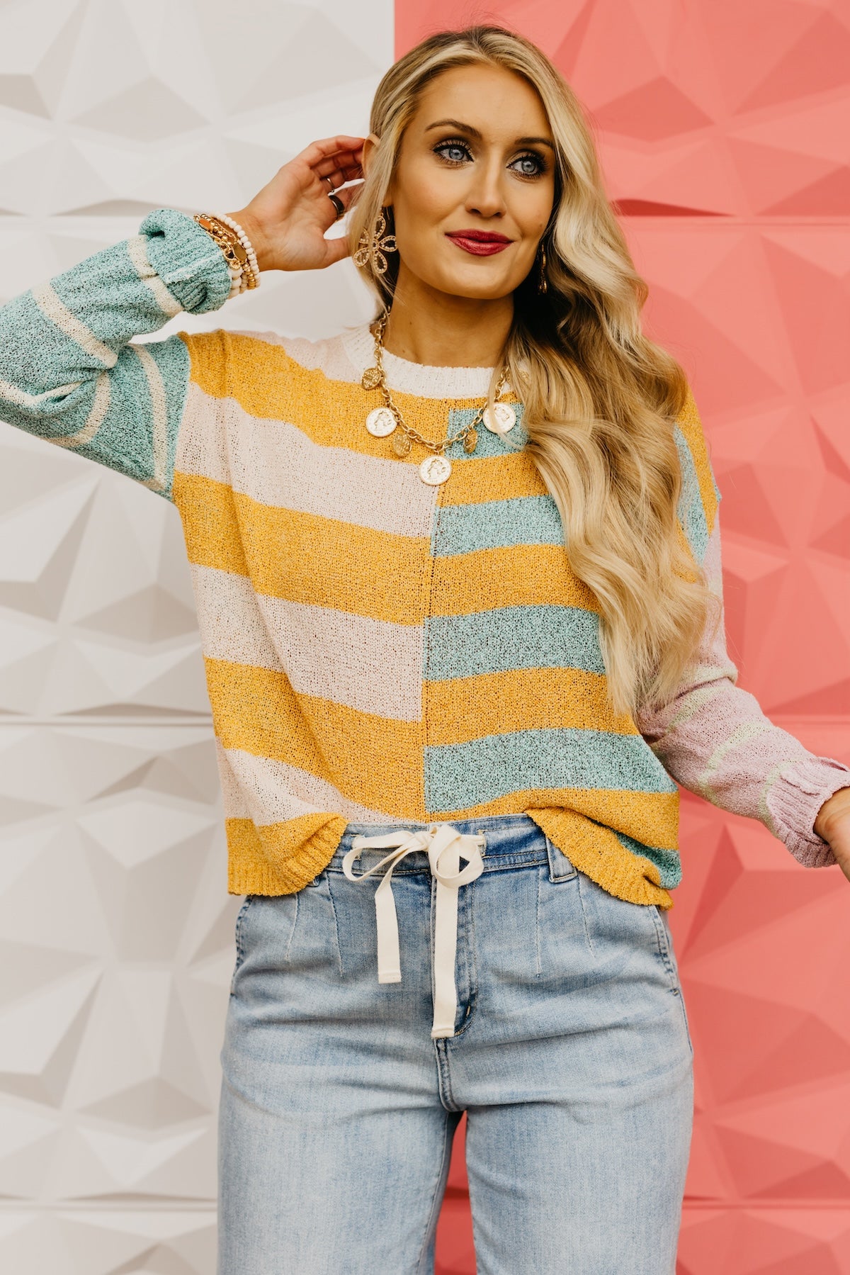 The Mariah Color Block Stripe Sweater