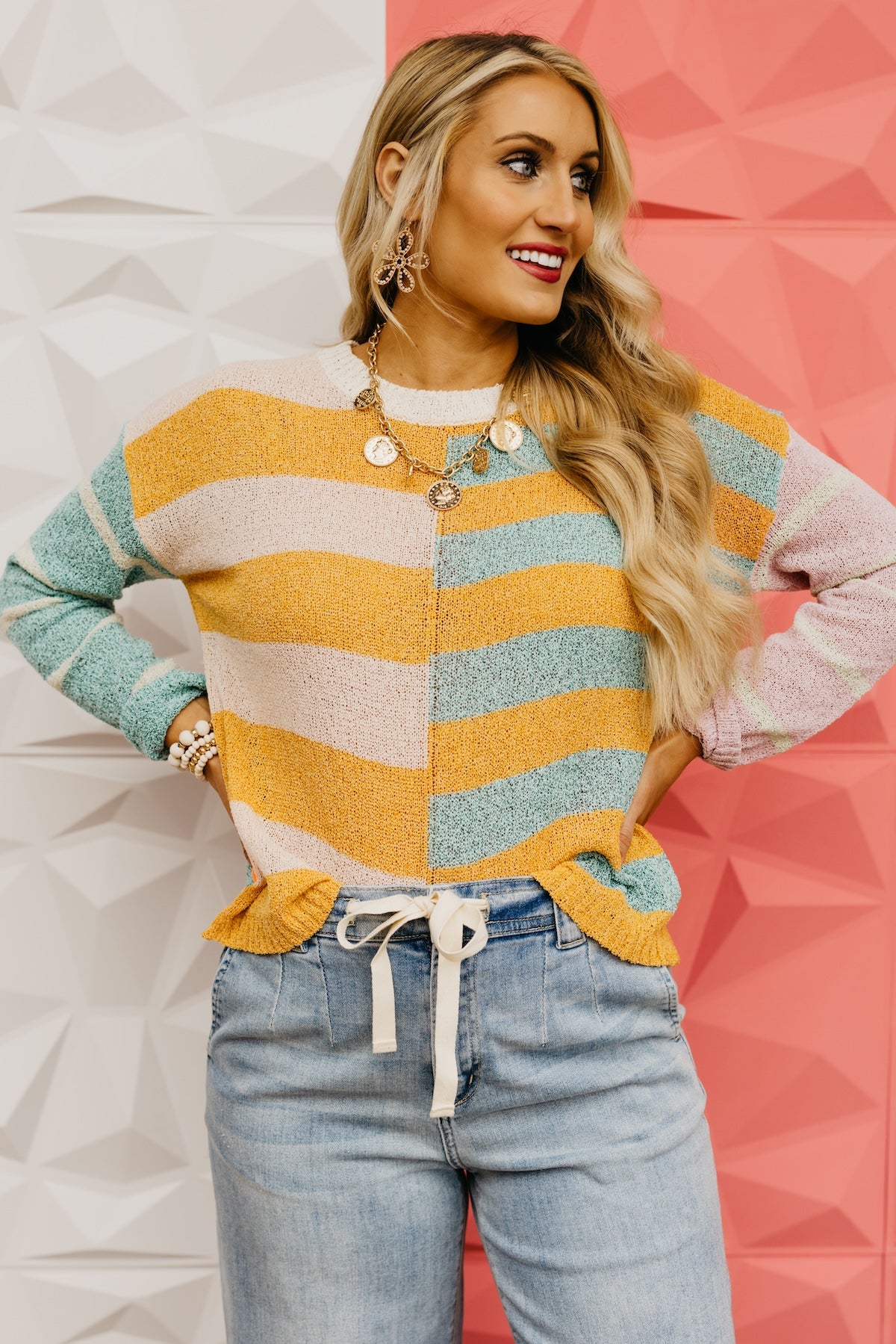 The Mariah Color Block Stripe Sweater