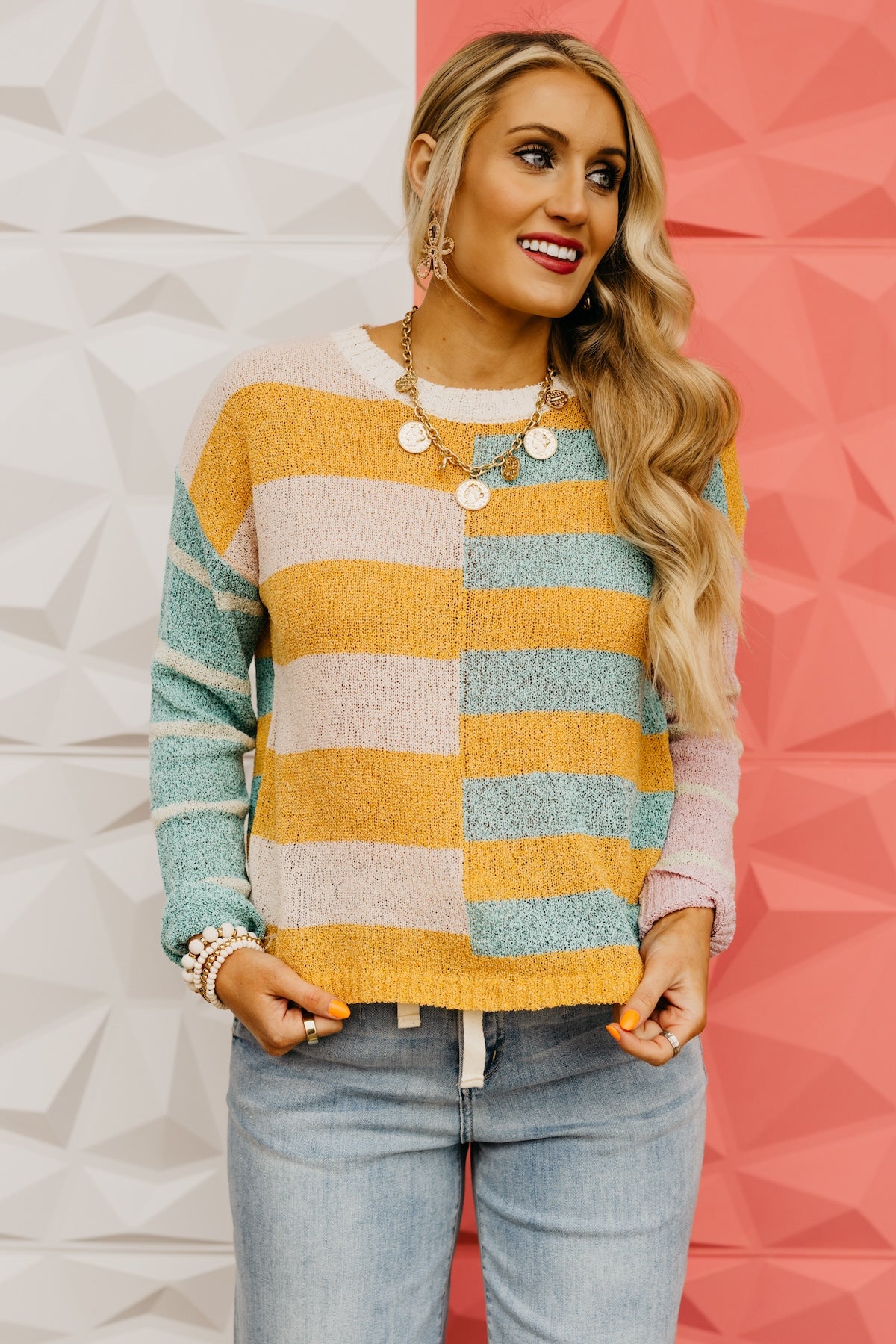 The Mariah Color Block Stripe Sweater