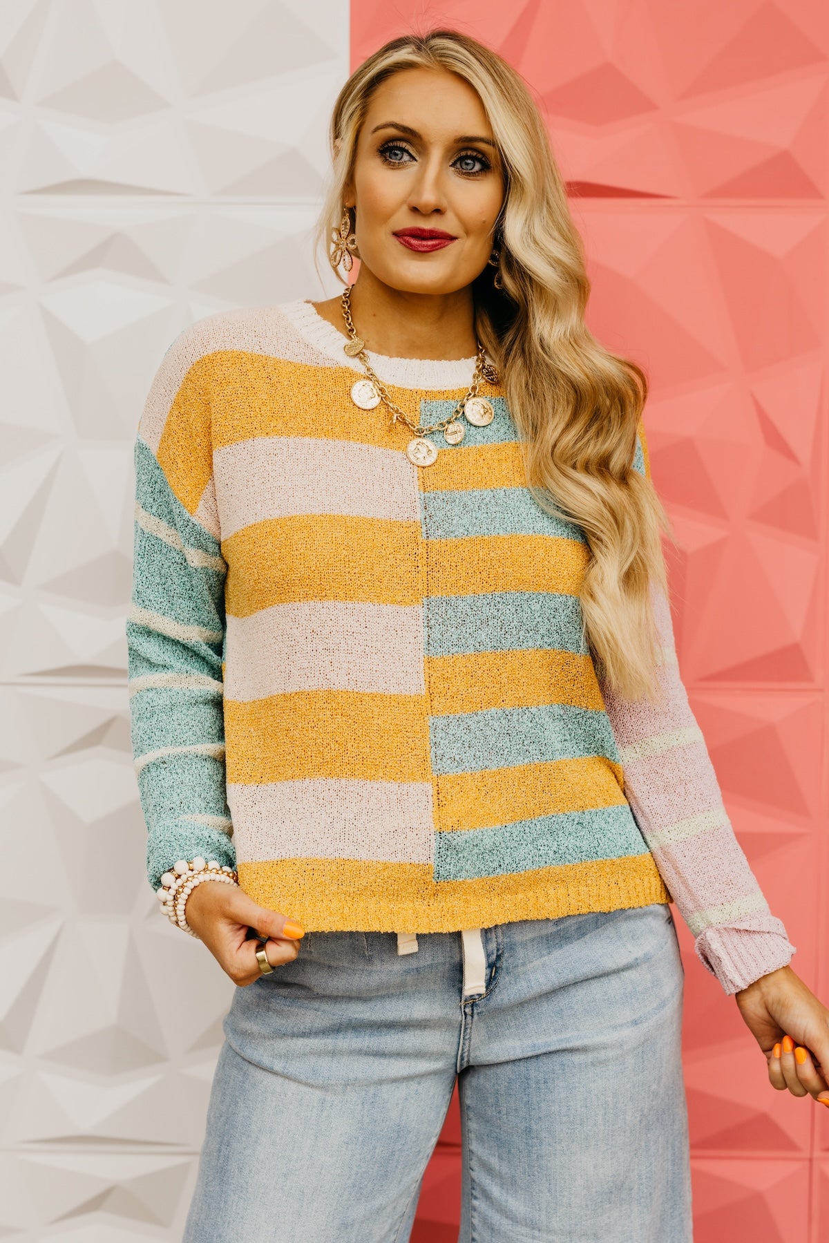 The Mariah Color Block Stripe Sweater