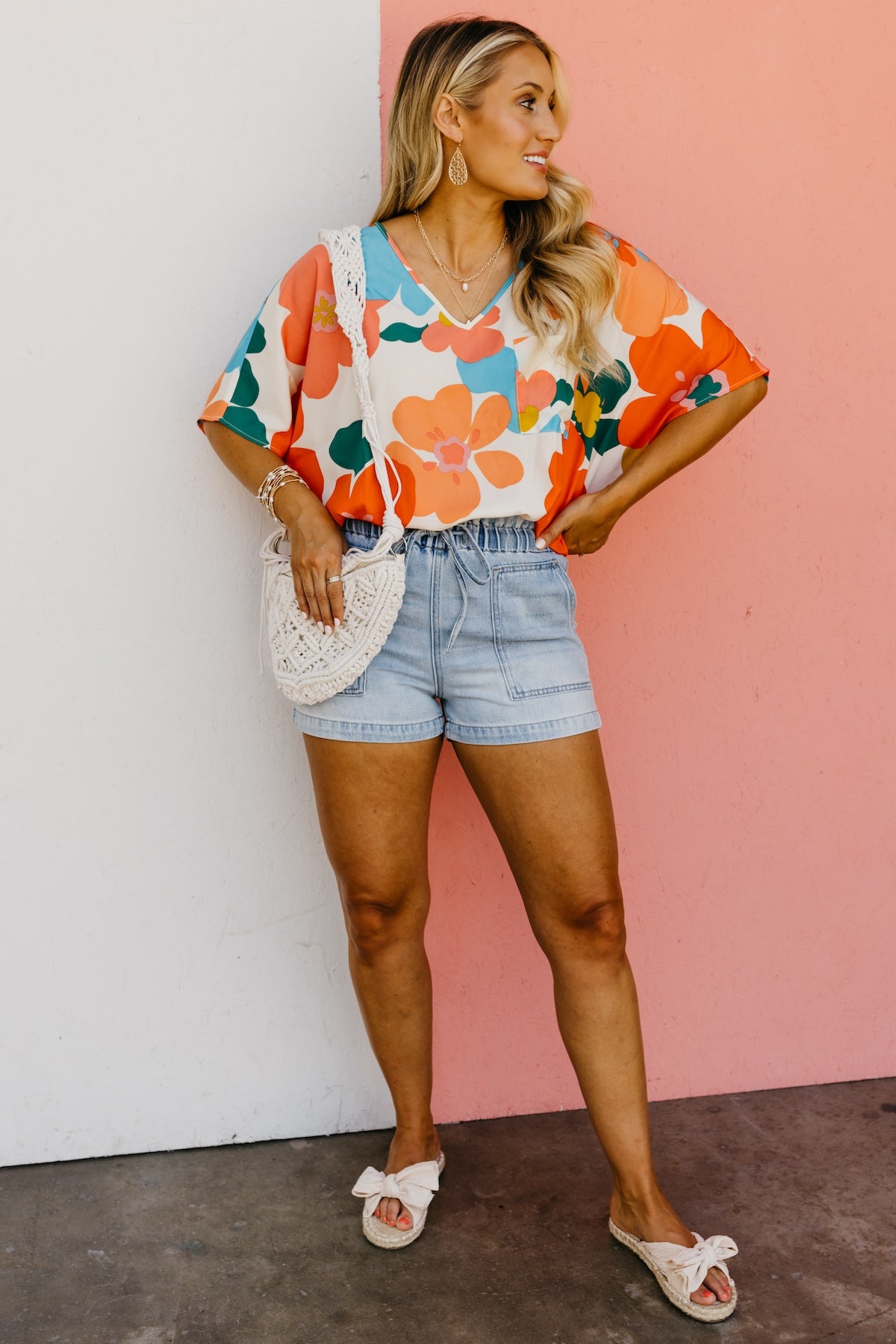 The Adley Floral Dolman Sleeve Blouse