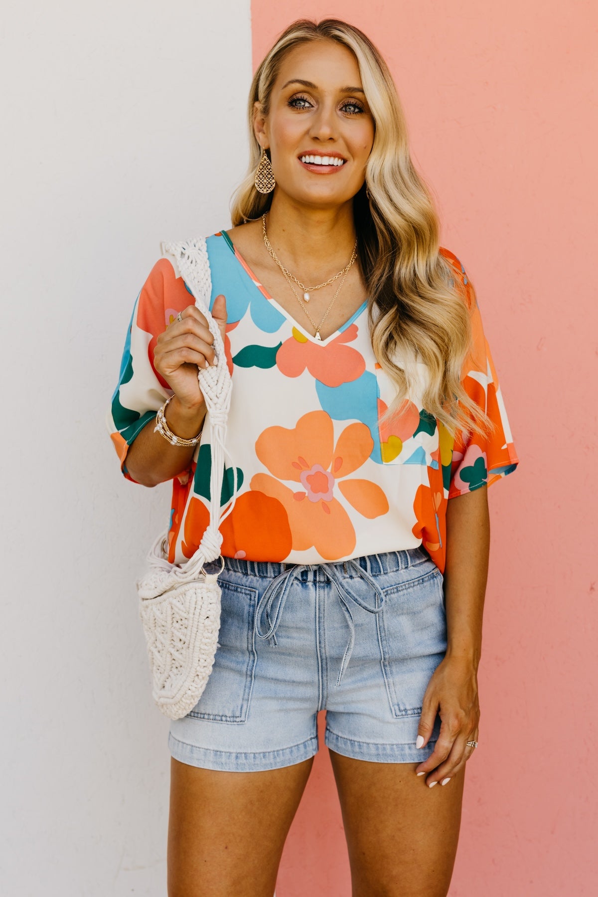 The Adley Floral Dolman Sleeve Blouse