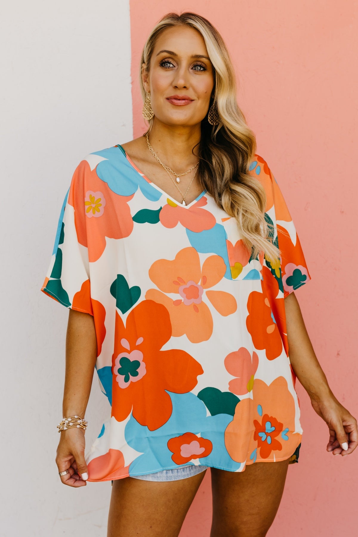 The Adley Floral Dolman Sleeve Blouse