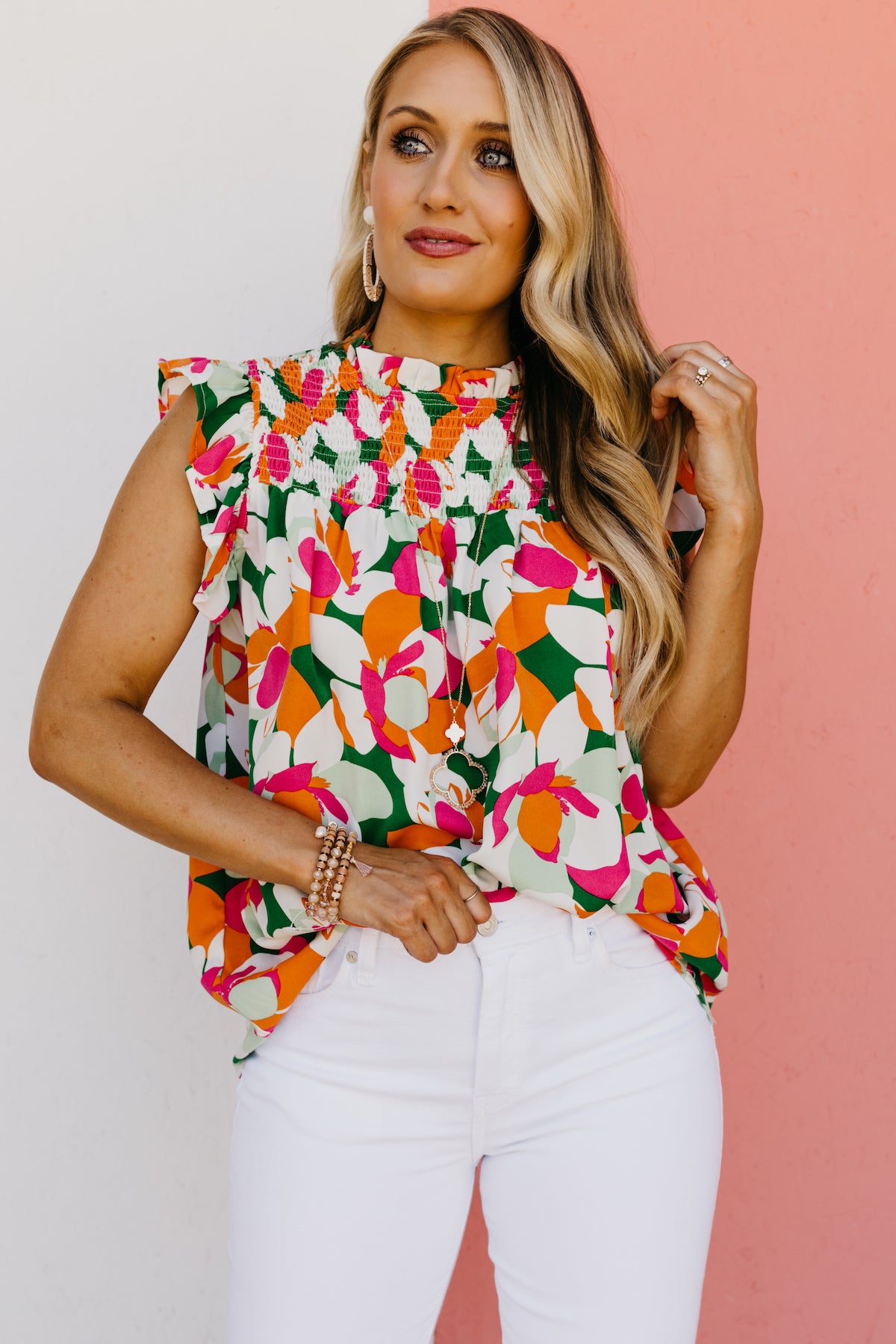 The Shiloh Floral Smocked Blouse