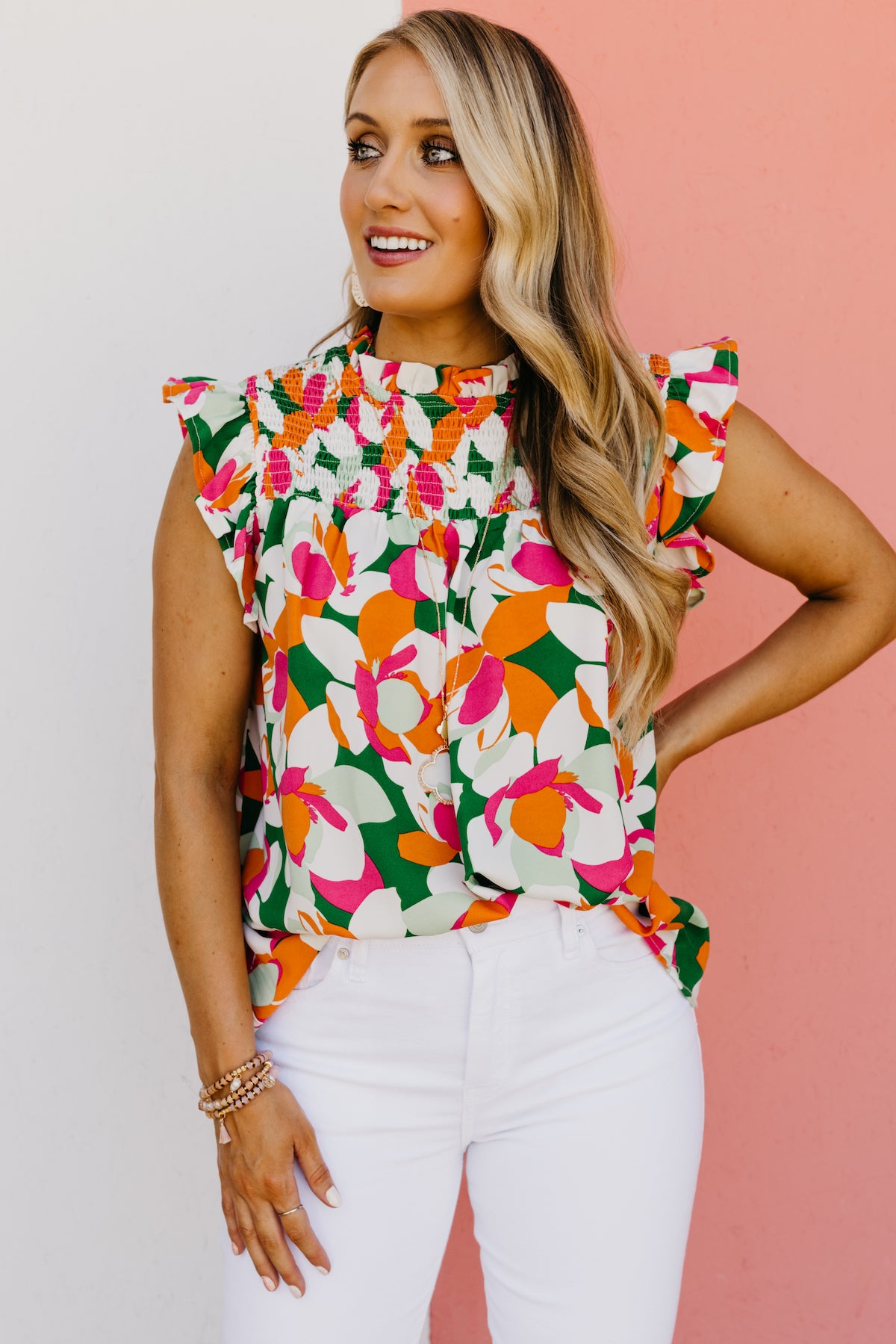 The Shiloh Floral Smocked Blouse