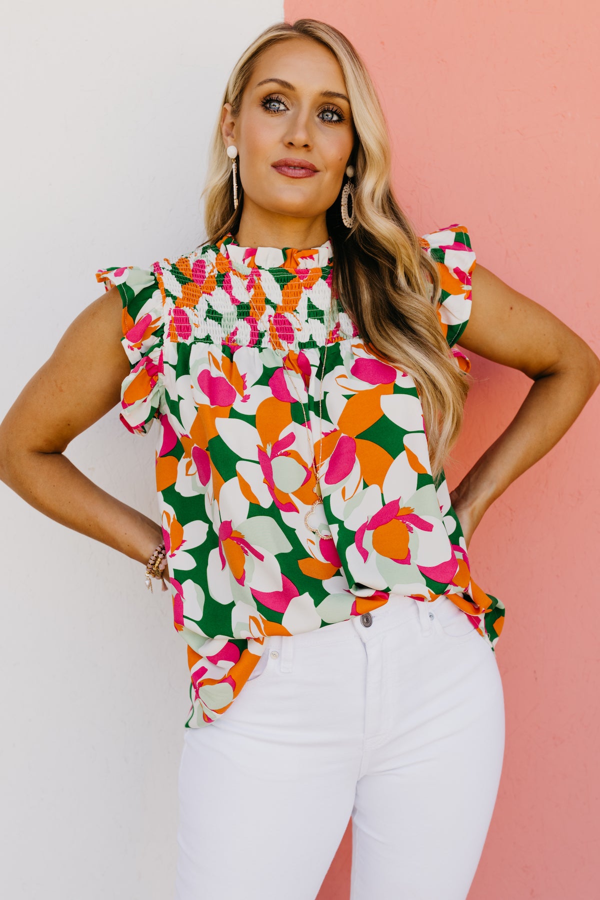 The Shiloh Floral Smocked Blouse