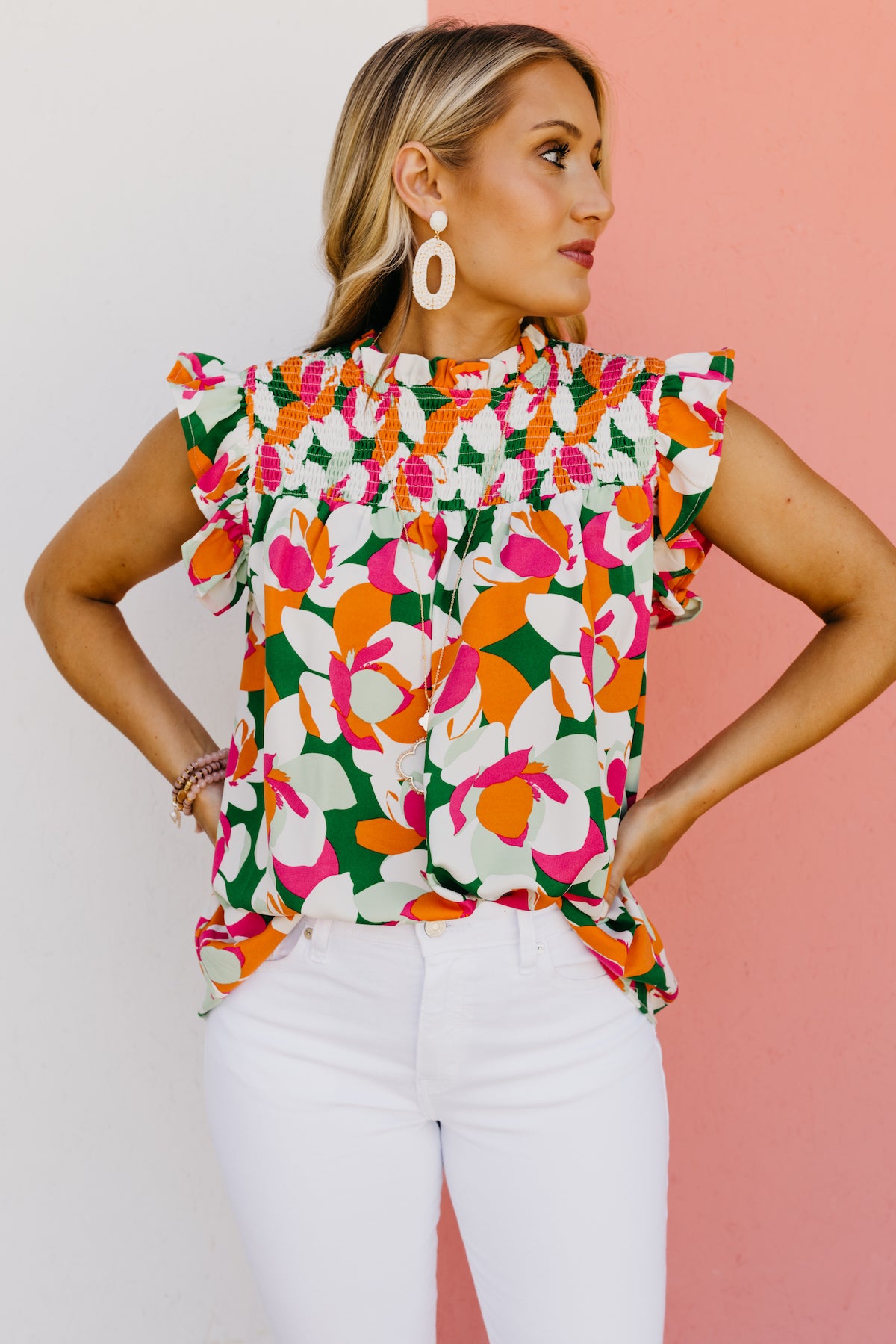 The Shiloh Floral Smocked Blouse