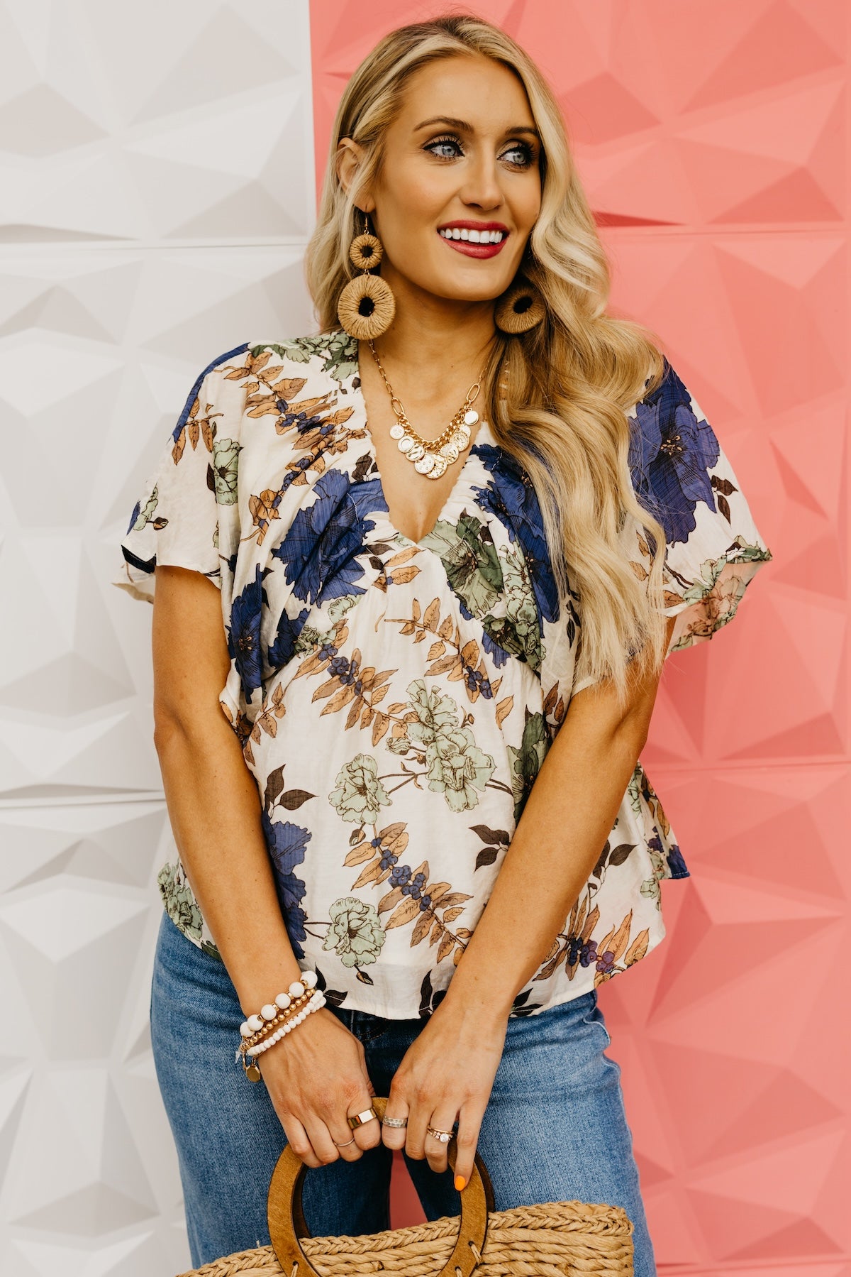 The Sarah Cinch Waist Floral Top