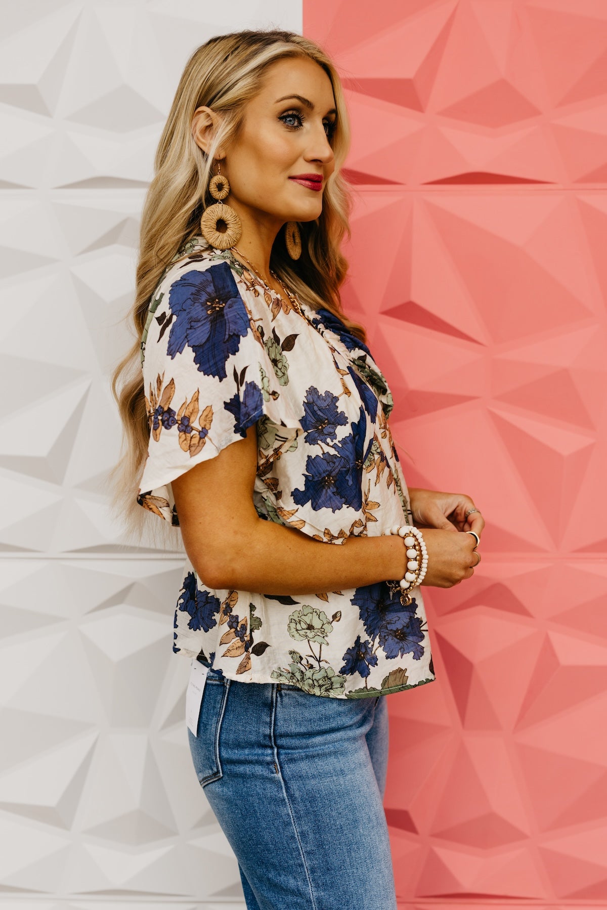 The Sarah Cinch Waist Floral Top