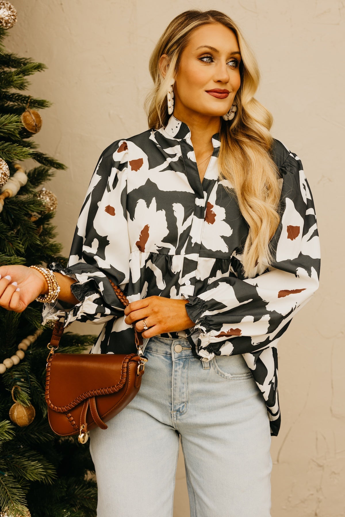 The Lyla Abstract Floral Print Blouse