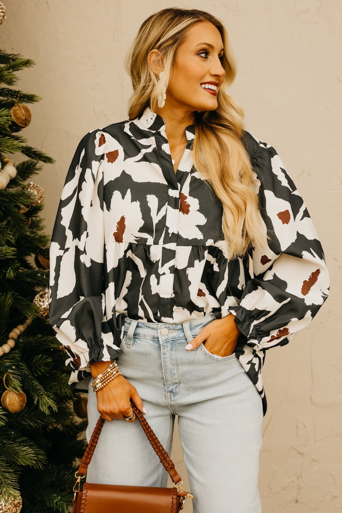 The Lyla Abstract Floral Print Blouse