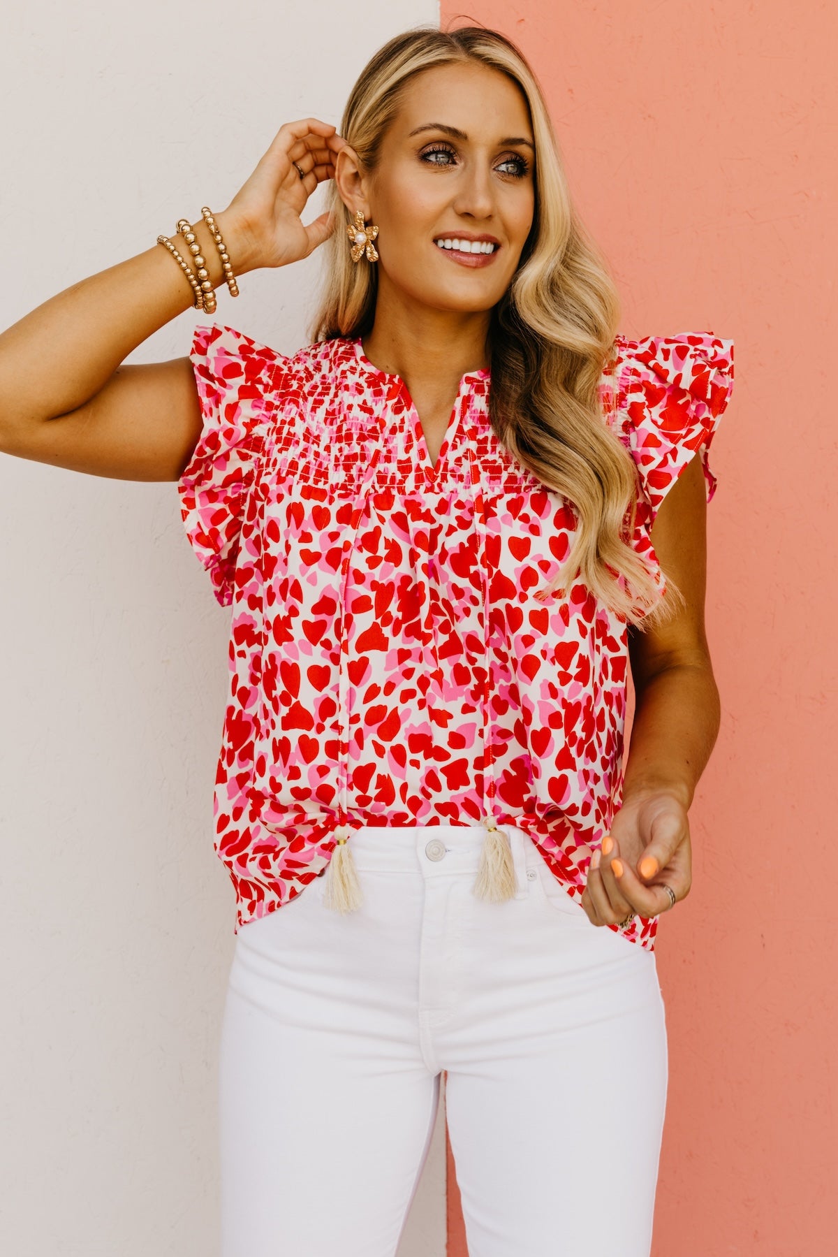 The Addyson Smocked Heart Top