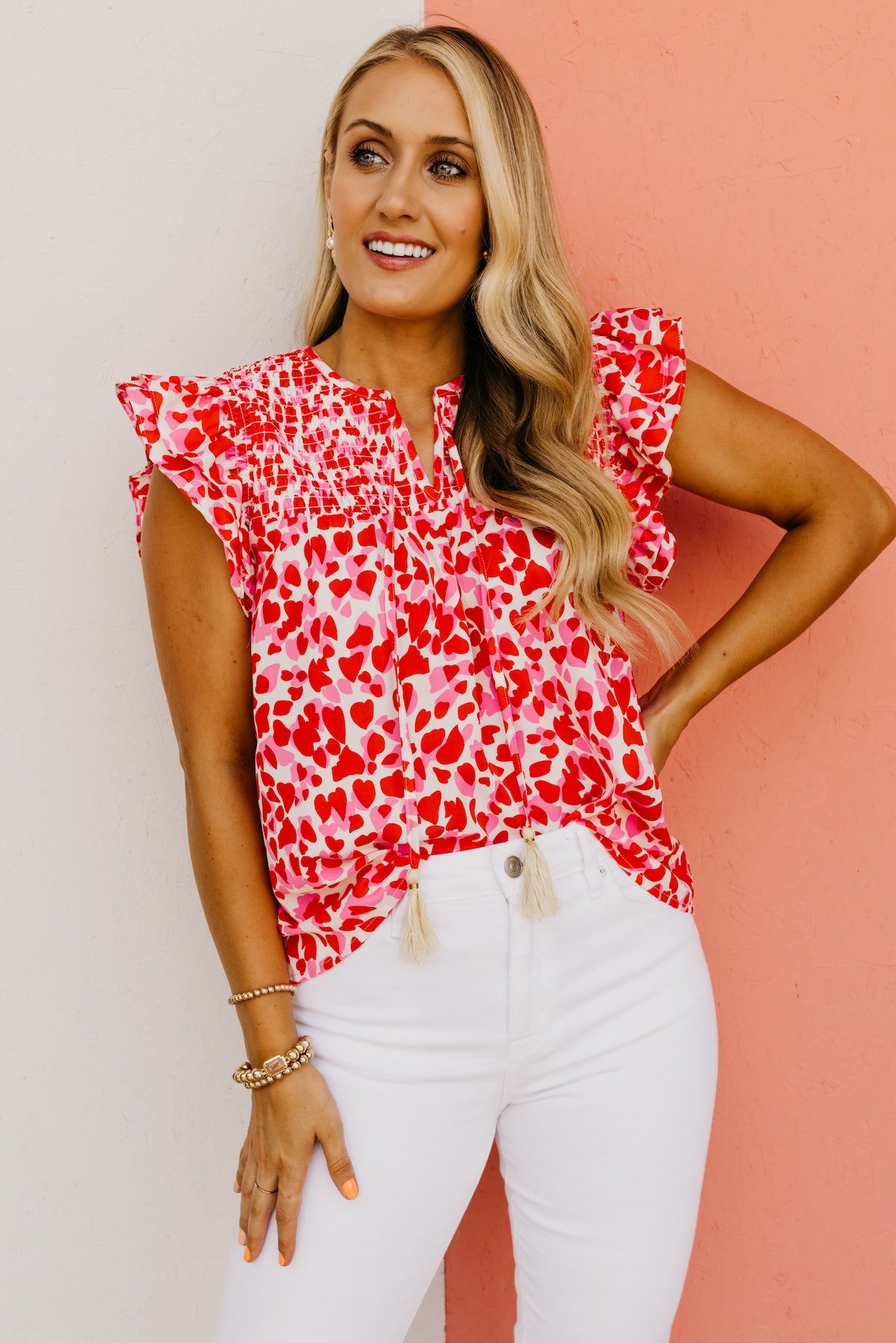 The Addyson Smocked Heart Top