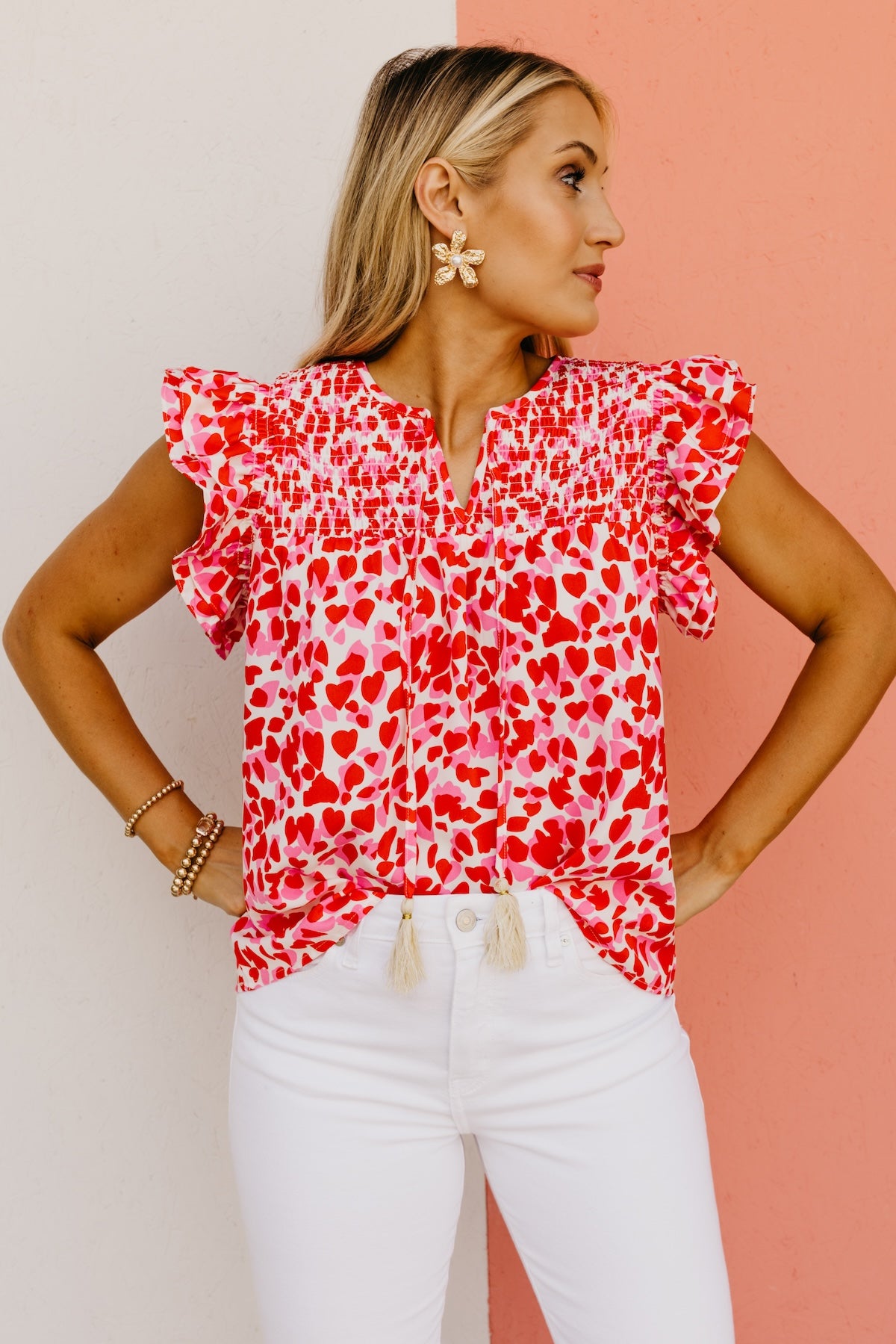 The Addyson Smocked Heart Top