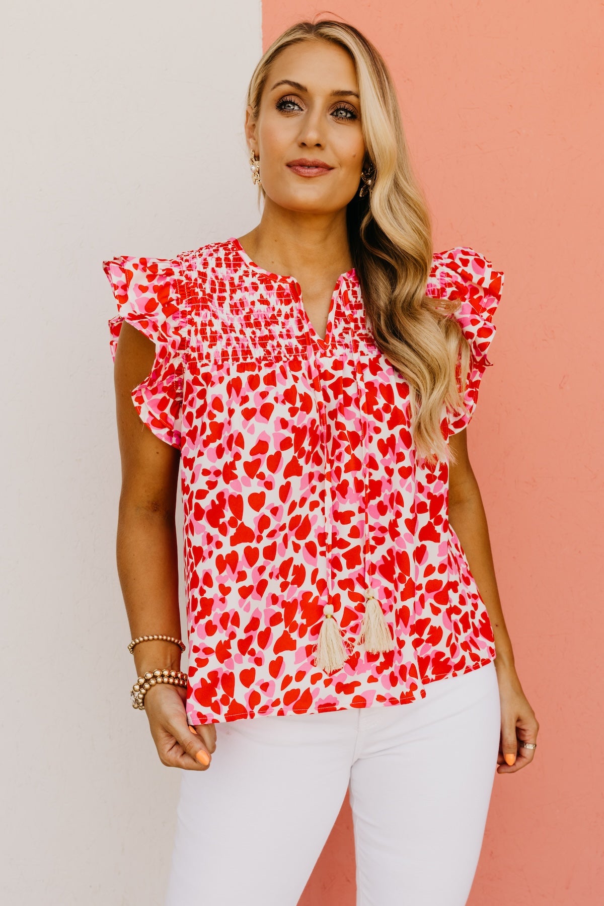 The Addyson Smocked Heart Top