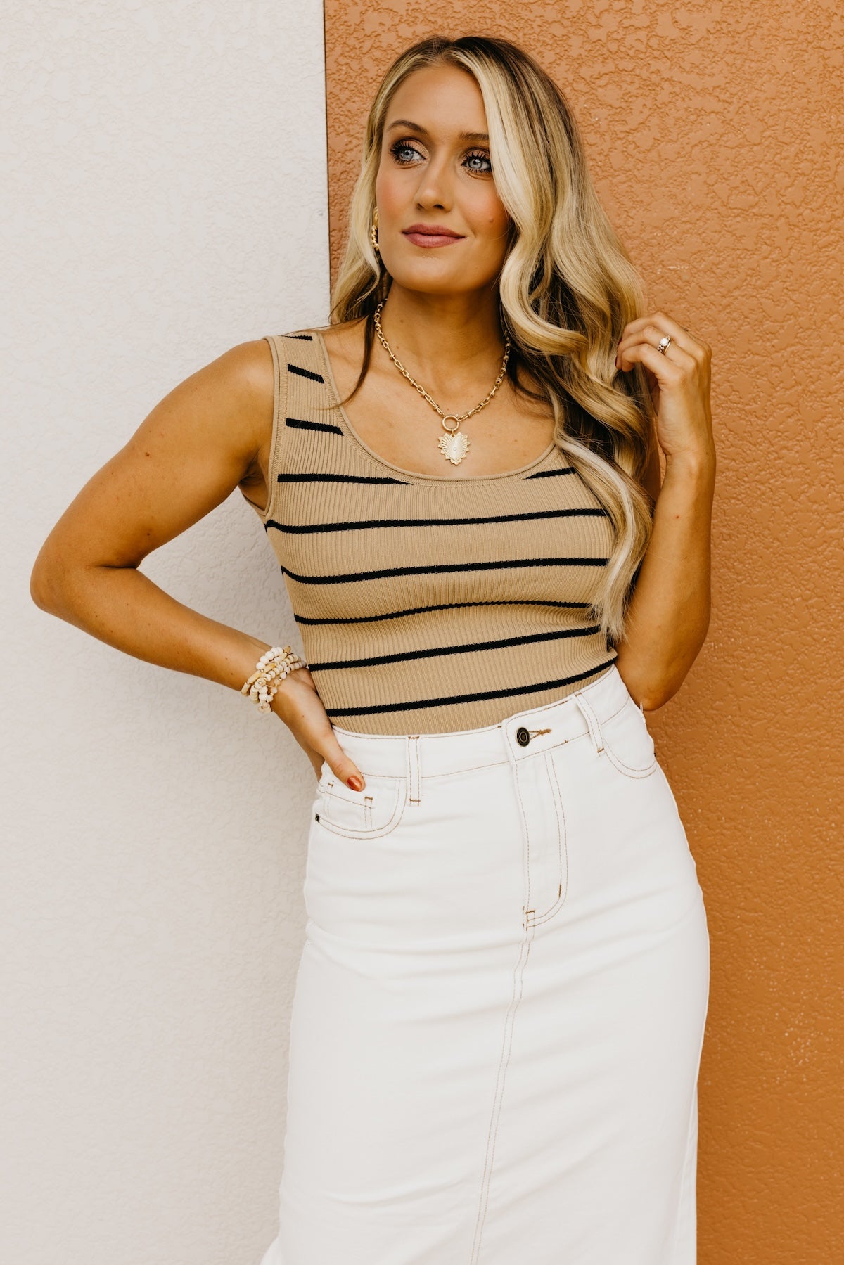 The Emmeline Striped Tank Bodysuit